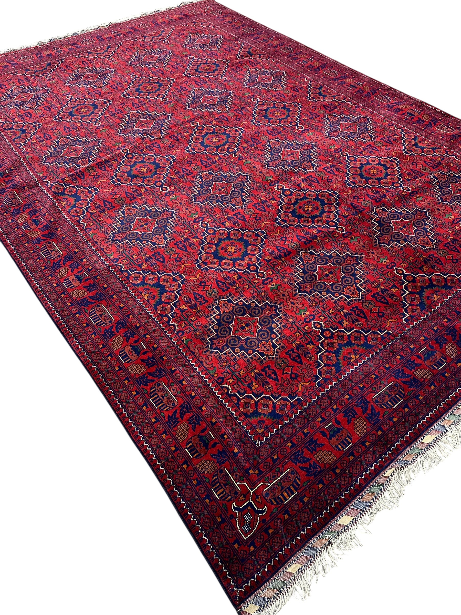 Hand-Knotted Afghani Zerkhaki Wool Rug – 8’2″  x  11’9″