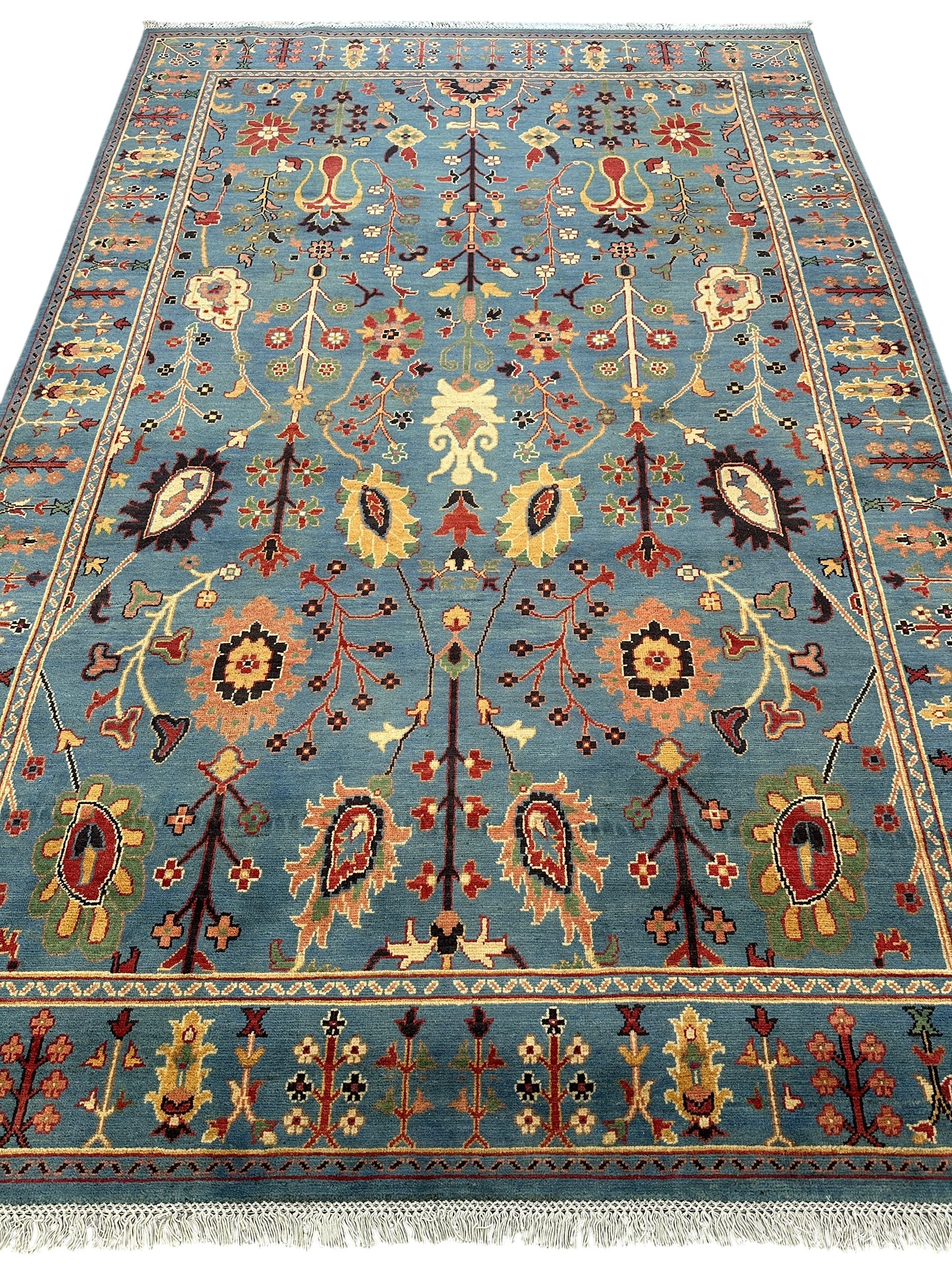 Hand-Knotted Afghani Kazak Tree of Life Wool Rug – 6’7″  x  9’11″