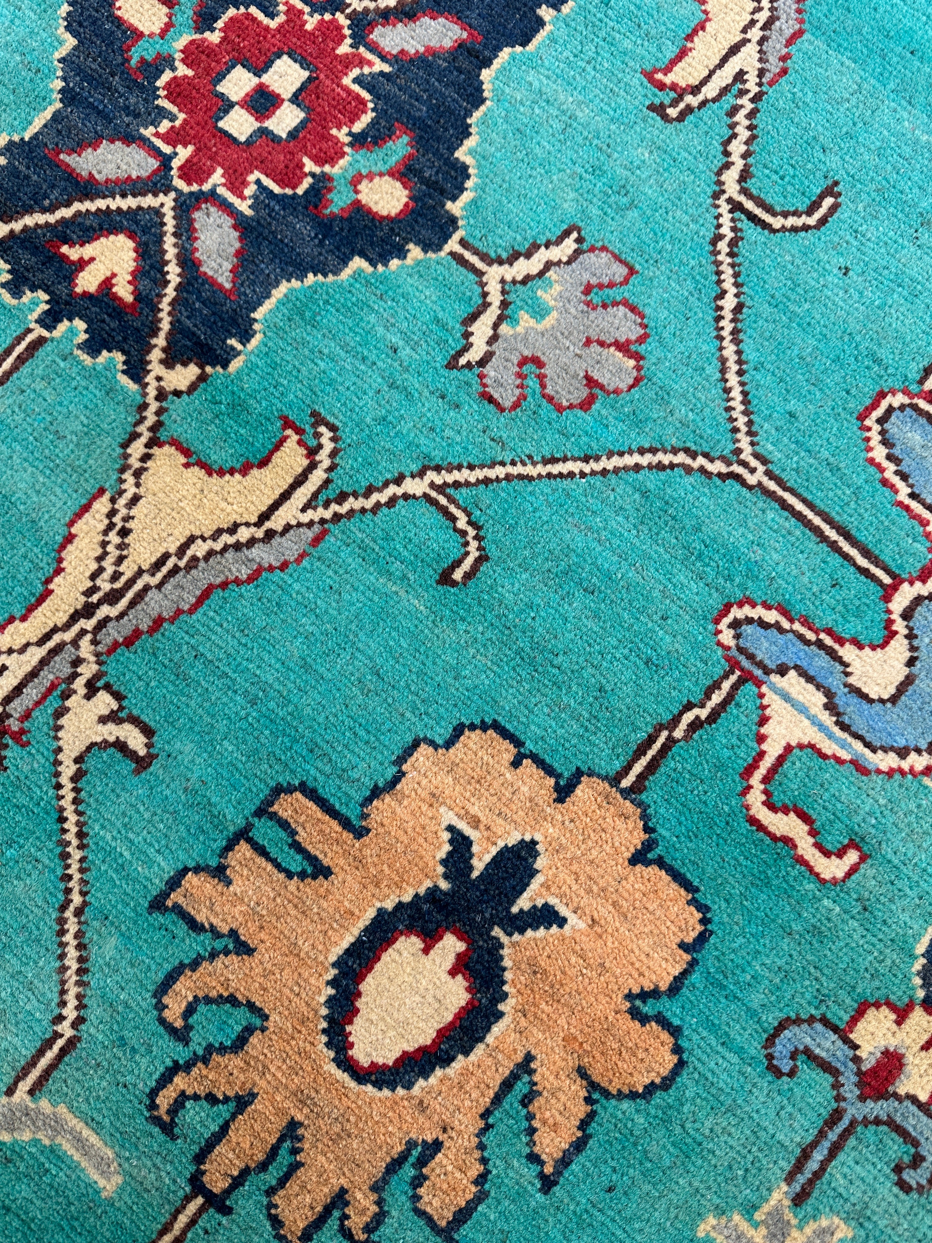 Hand-Knotted Afghani Super Kazak Wool Rug – 8’0″  x  9’11″
