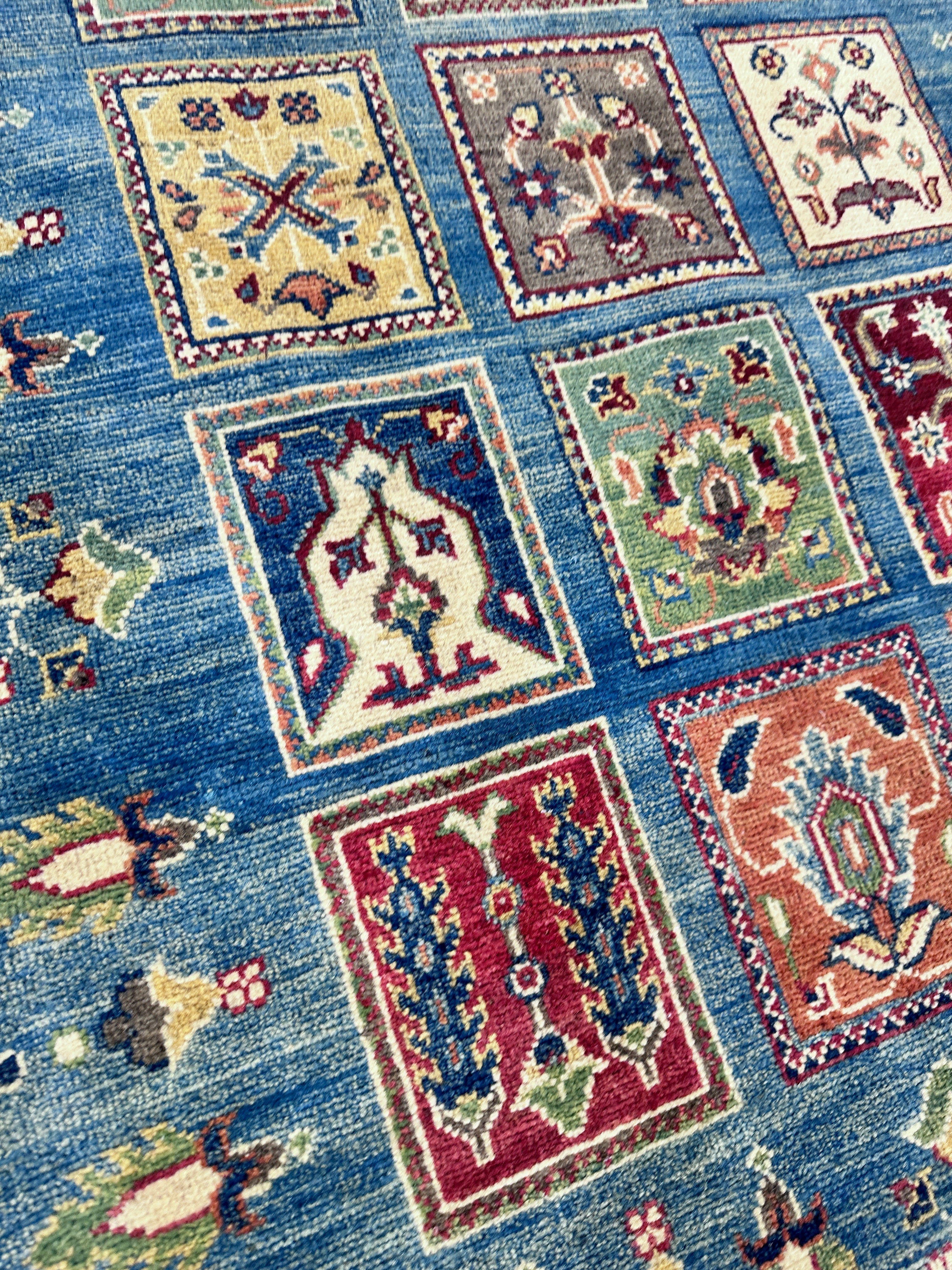 Hand-Knotted Afghani Kazak Wool Rug – 3’2″  x  4’10″