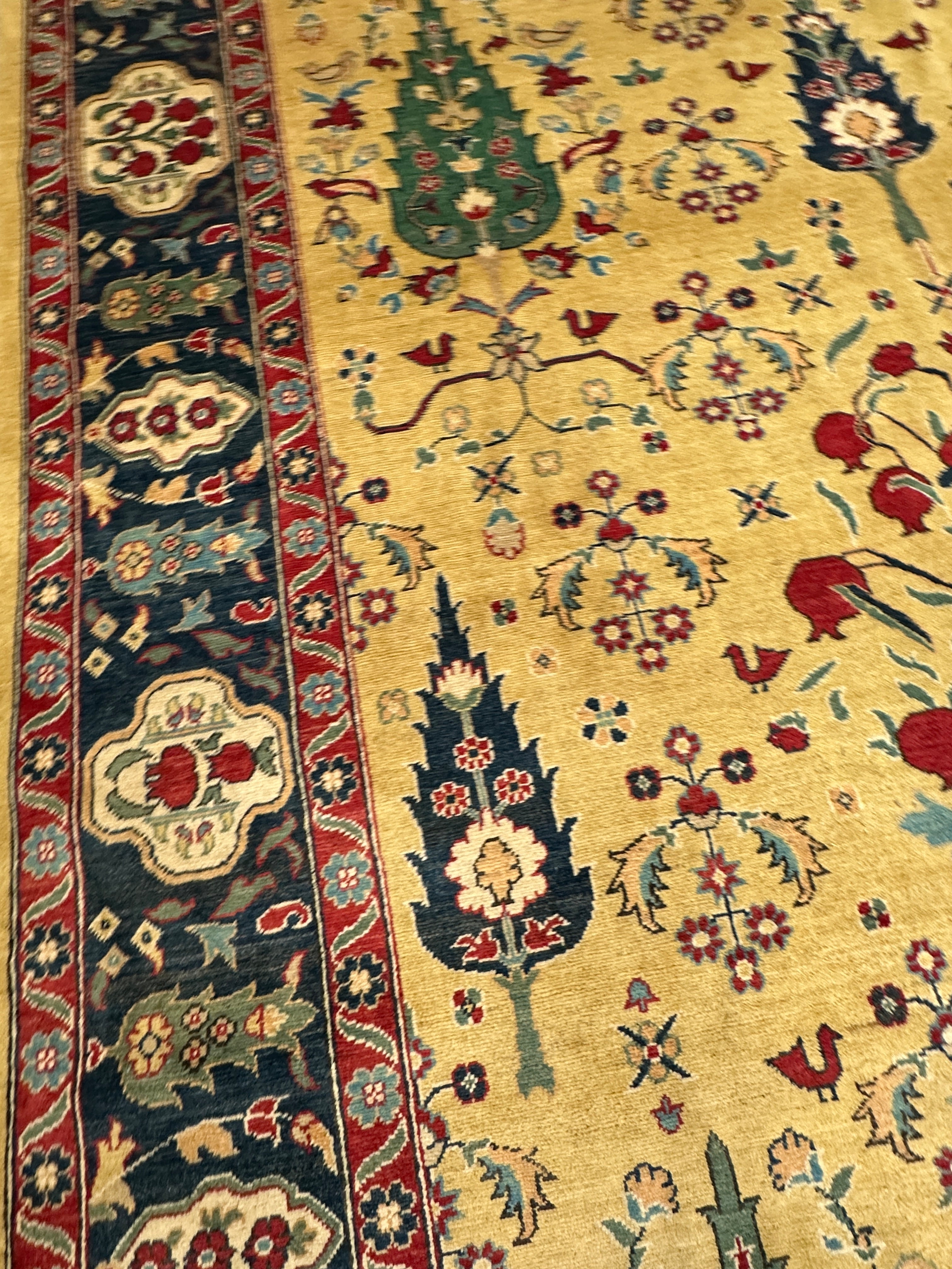 Hand-Knotted Afghani Kazak Tree of Life Wool Rug – 9’0″  x  12’0″