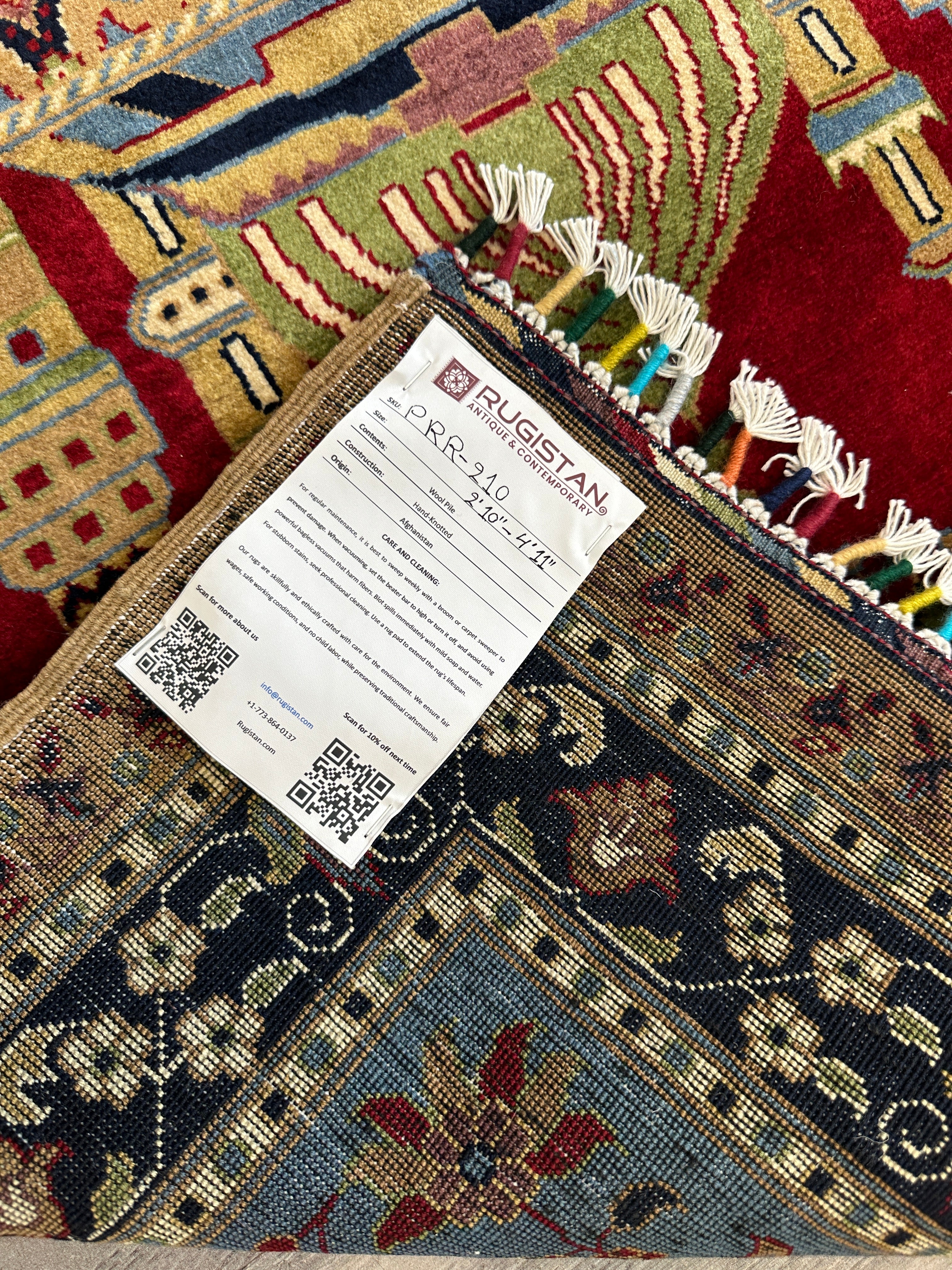 Hand-Knotted Super Fine Weave Beljik Afghani Wool Prayer Rug – 2’9″ x 4’1″