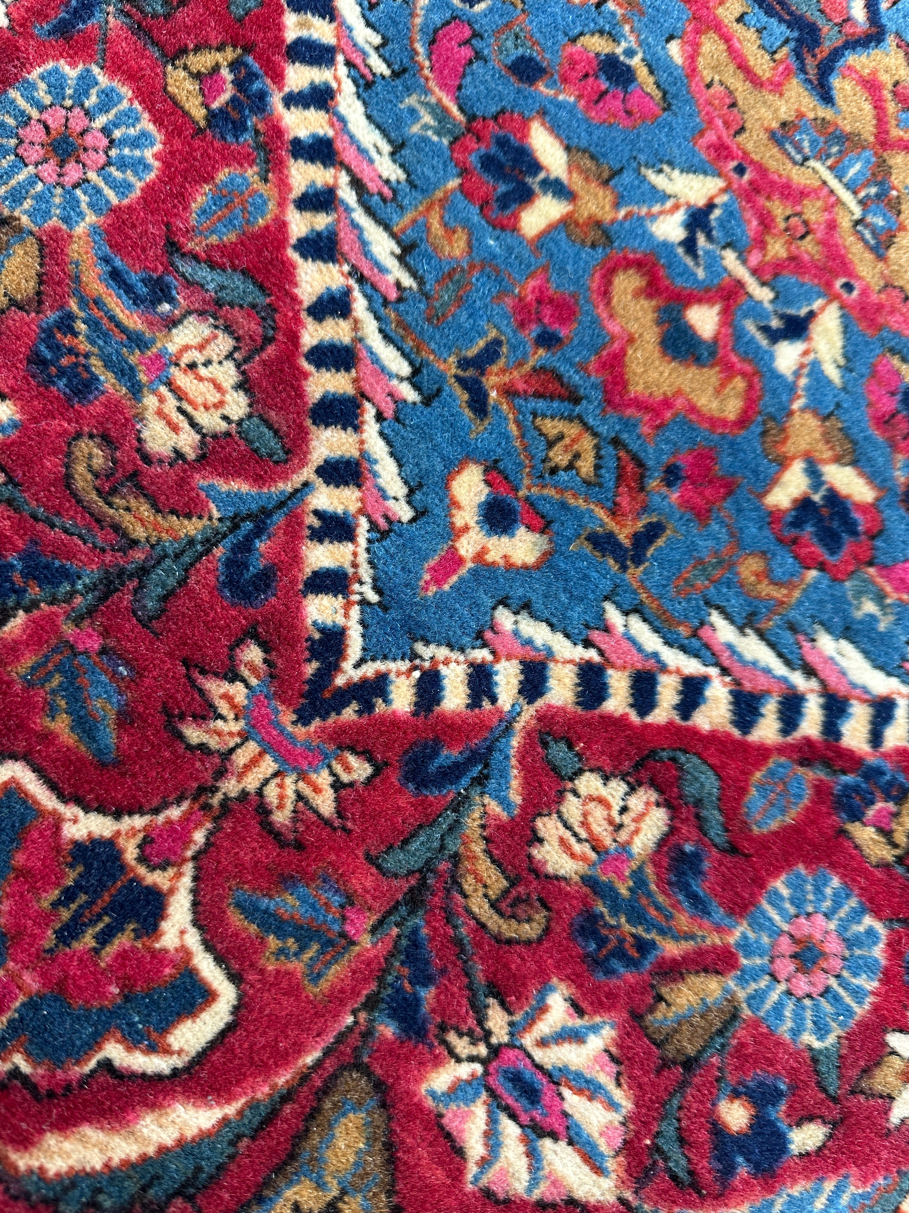 Antique Dabir Kashan Hand-Knotted Persian Wool Rug – 4’3” x 6’2” – All Natural Dyes