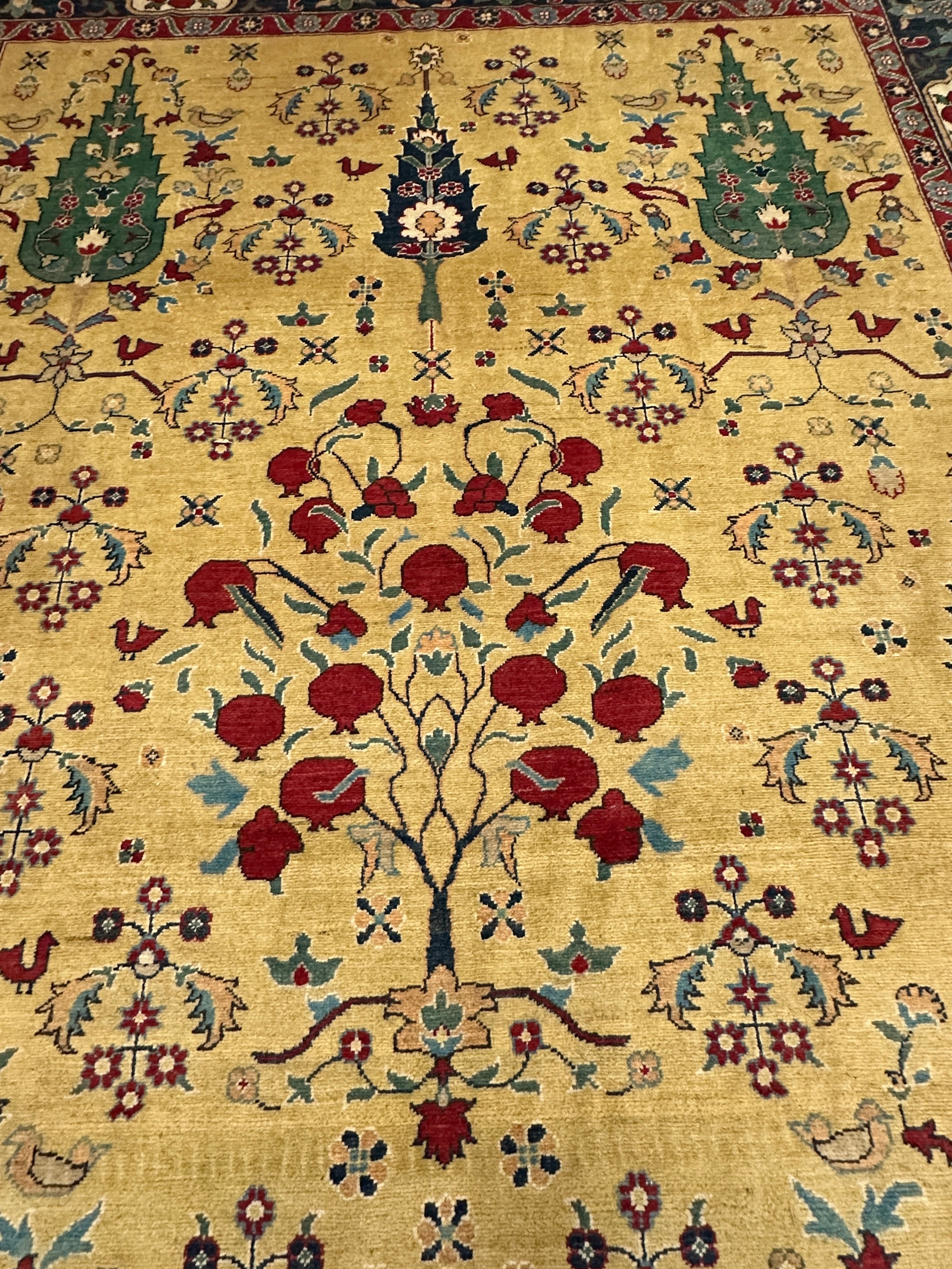 Hand-Knotted Afghani Kazak Tree of Life Wool Rug – 9’0″  x  12’0″