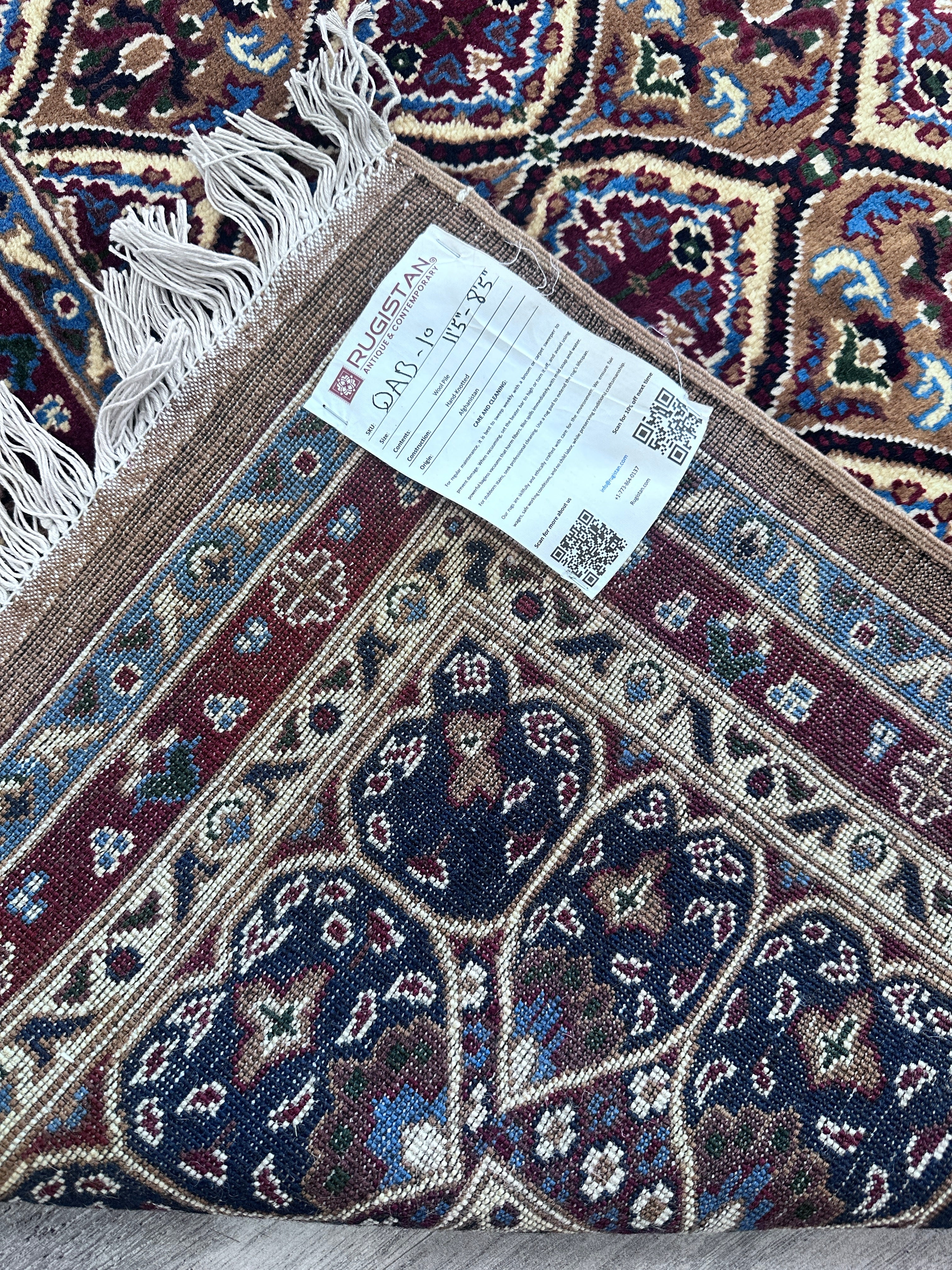 Hand-Knotted Afghani Heart Shape Wool Rug – 8’5″  x  11’6″