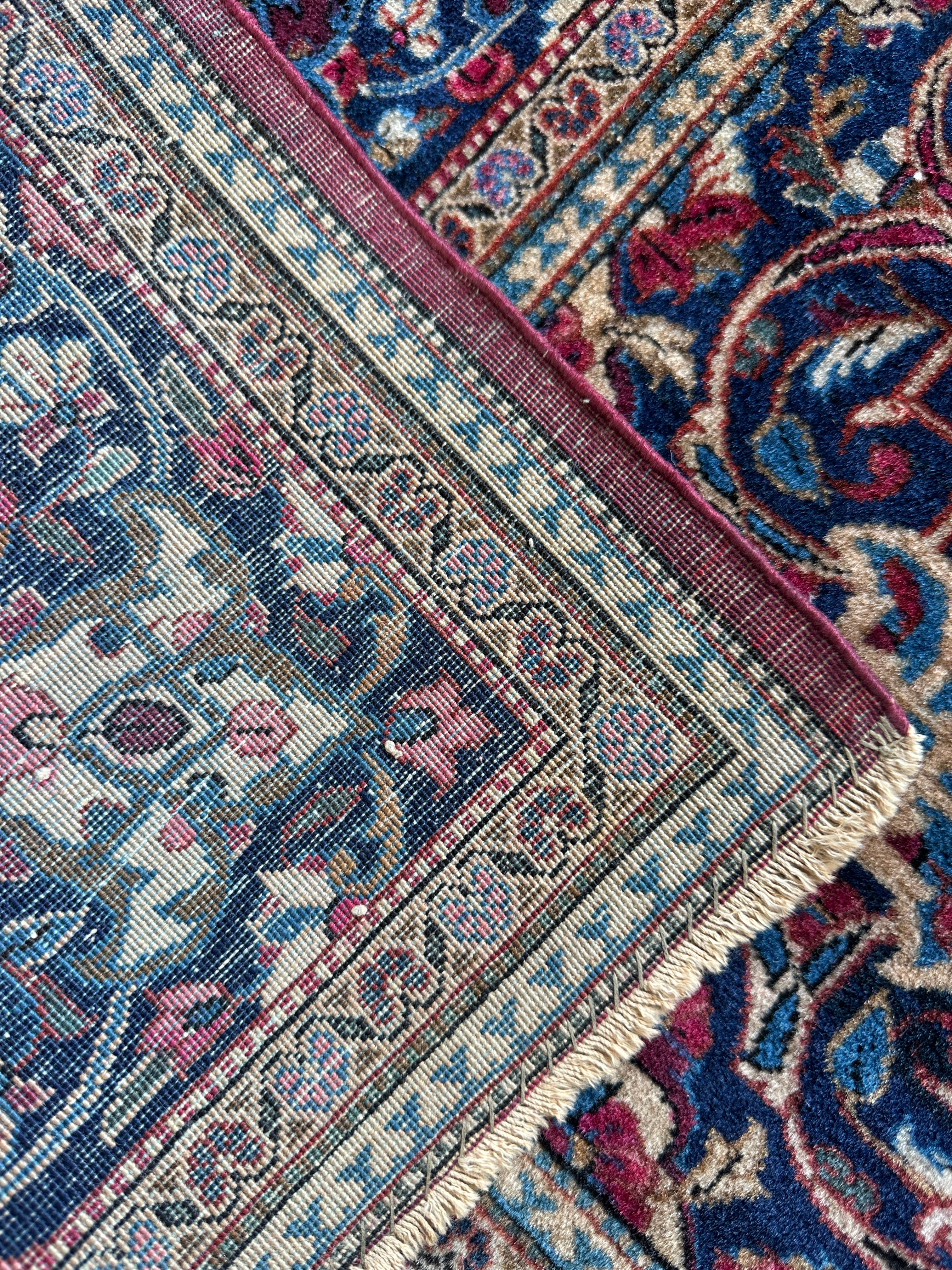 Antique Dabir Kashan Hand-Knotted Persian Wool Rug – 4’3” x 6’2” – All Natural Dyes