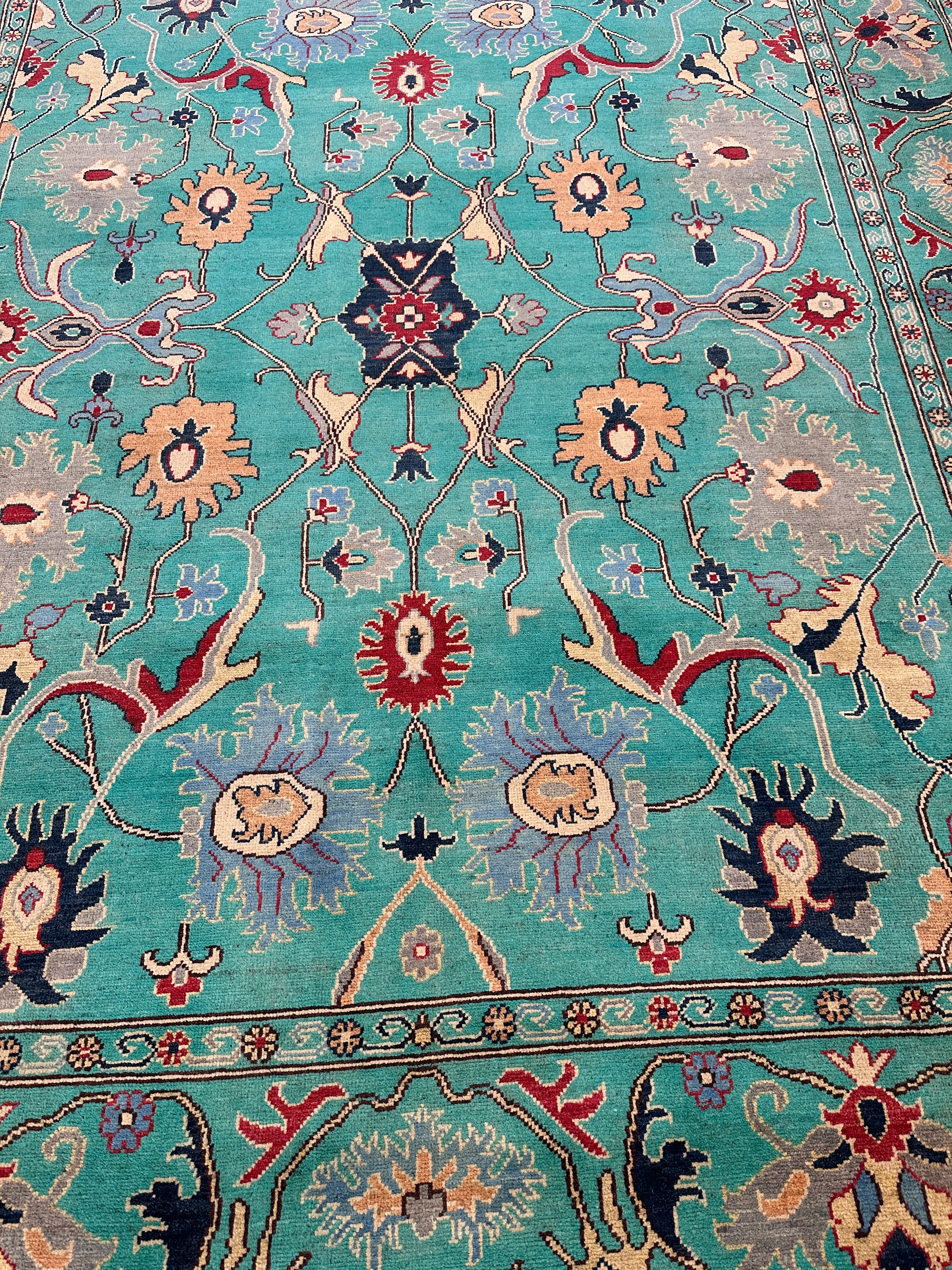 Hand-Knotted Afghani Super Kazak Wool Rug – 8’0″  x  9’11″