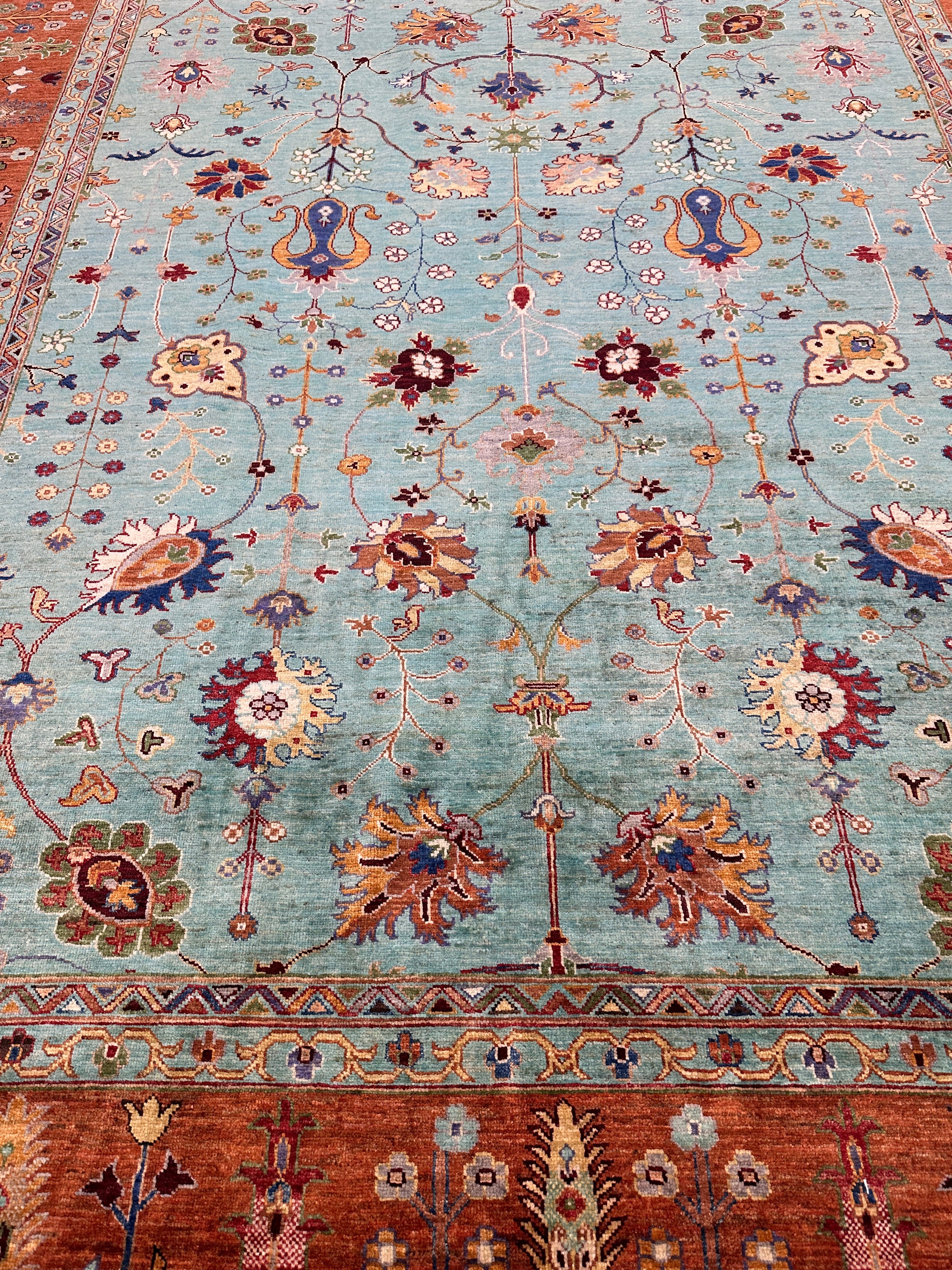Hand-Knotted Afghani Chobi Ghazni Wool Rug | Floral Design | 8′ x 10′