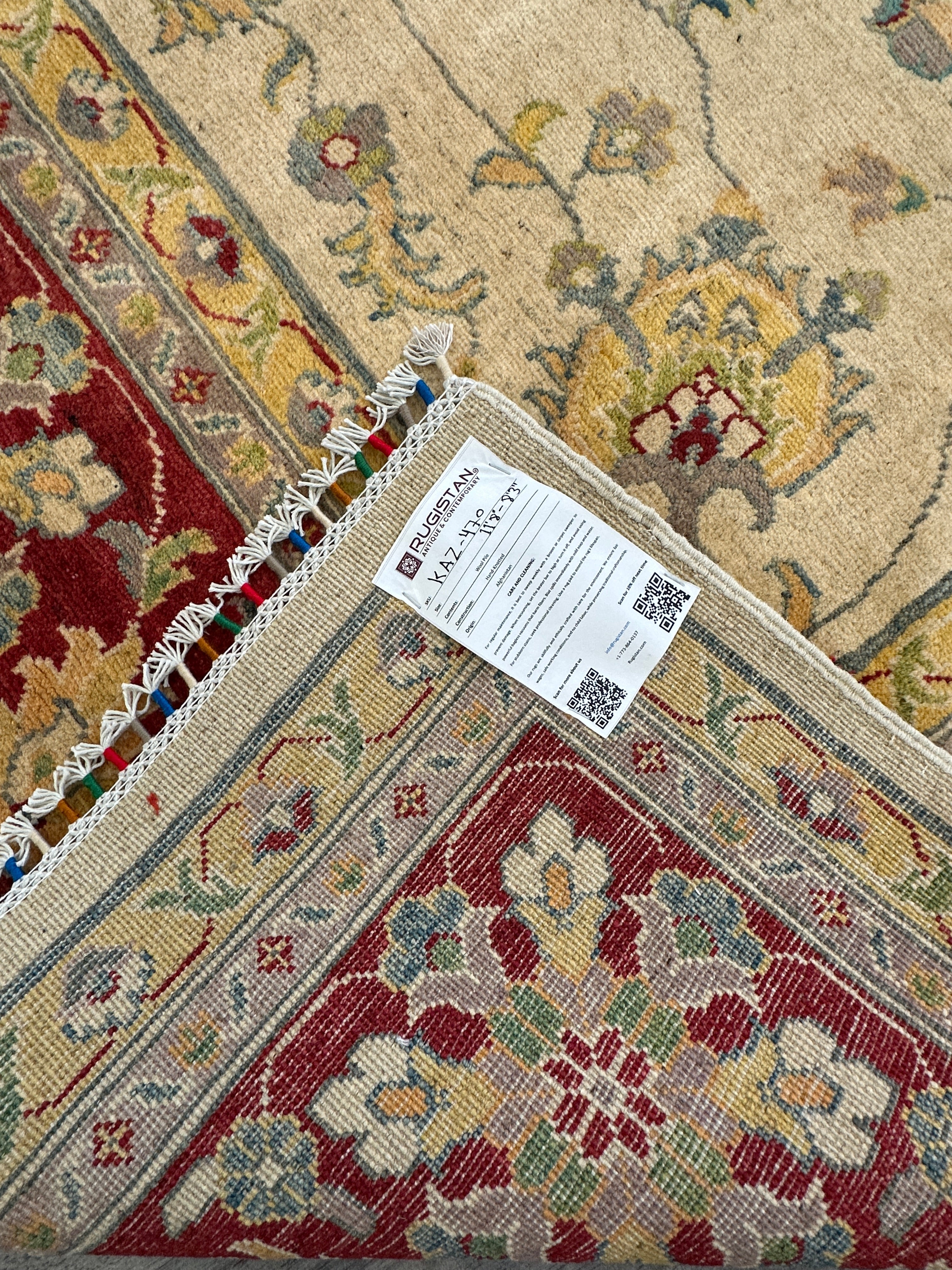 Hand-Knotted Afghani Kazak Sultani Wool Rug – 8’3″  x  11’7″