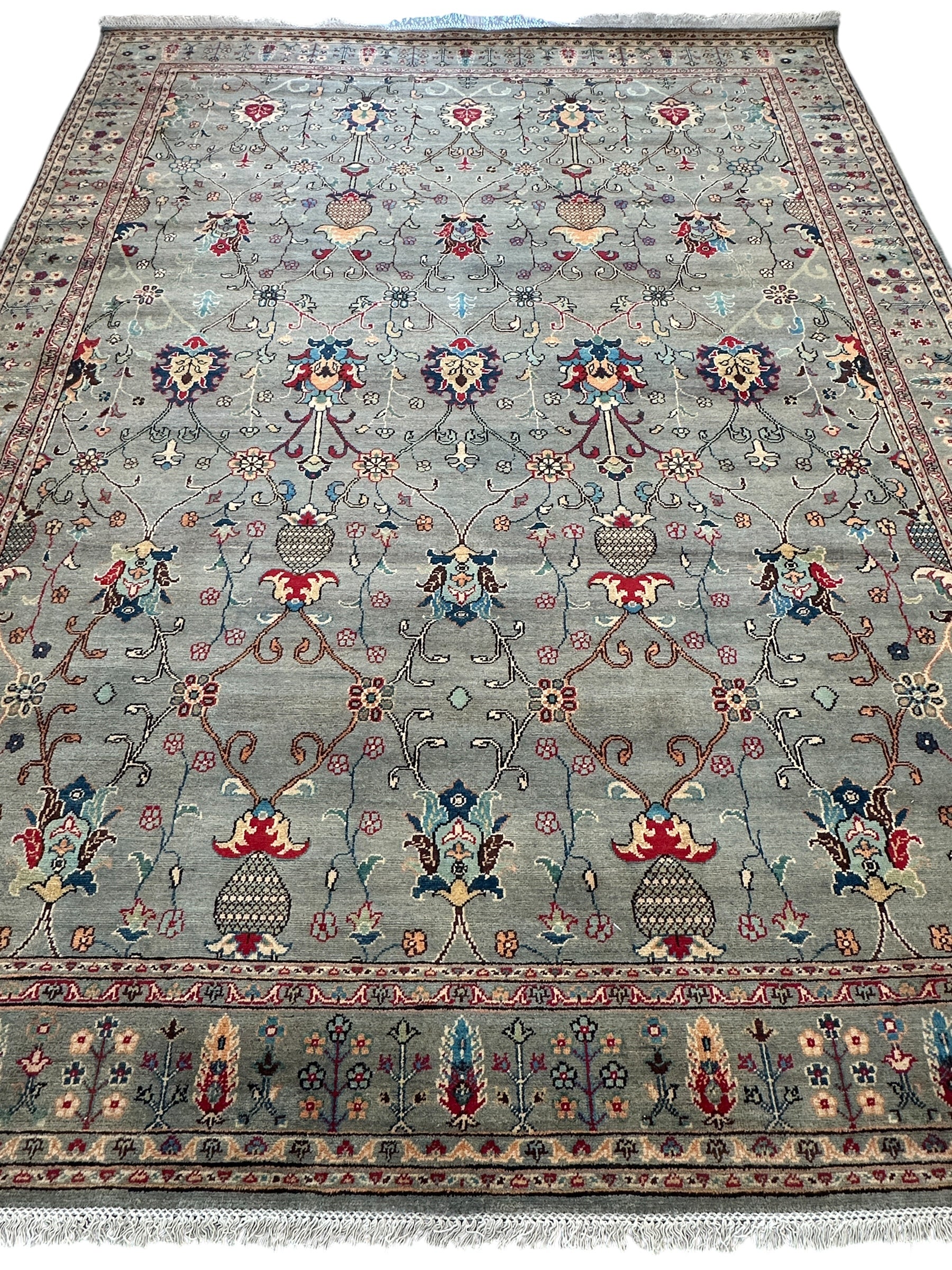 Hand-Knotted Afghani Kazak Sultani Wool Rug – 9’ x 12’
