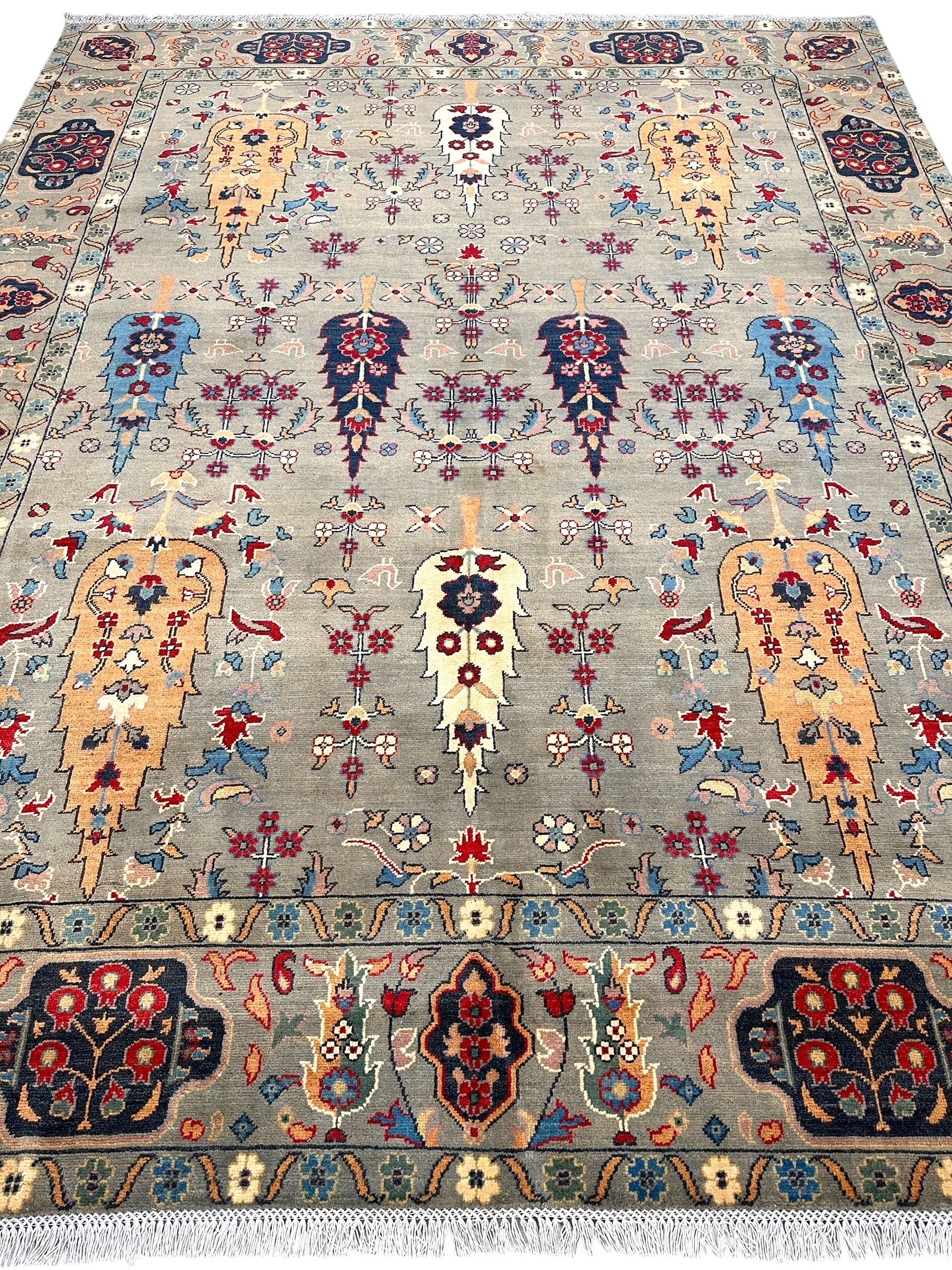 Hand-Knotted Afghani Kazak Wool Rug – 10’1″  x  8’2″