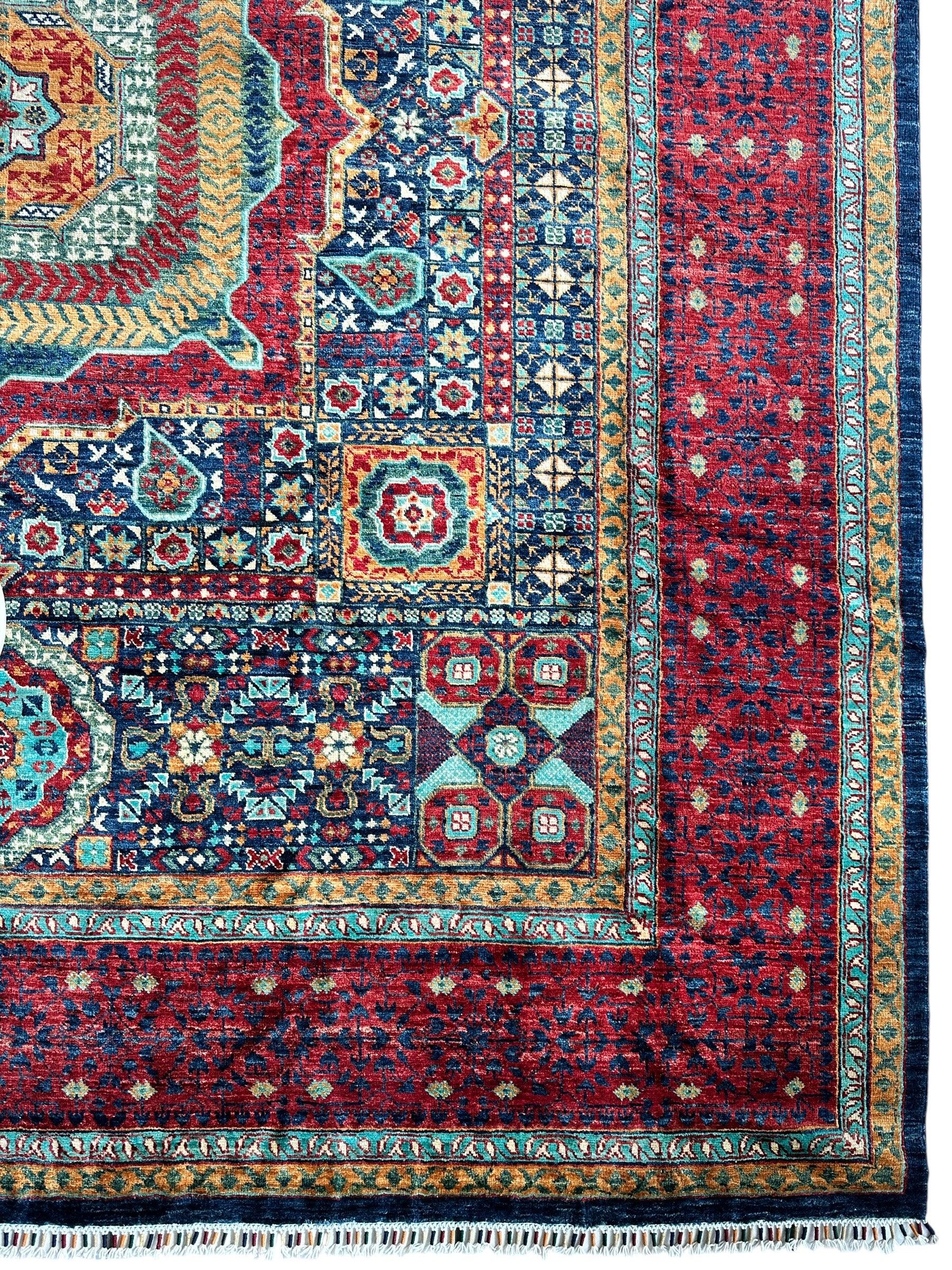 Hand-Knotted Mamluk Wool Rug – 8'4" x 9'9" – Intricate Geometric Masterpiece