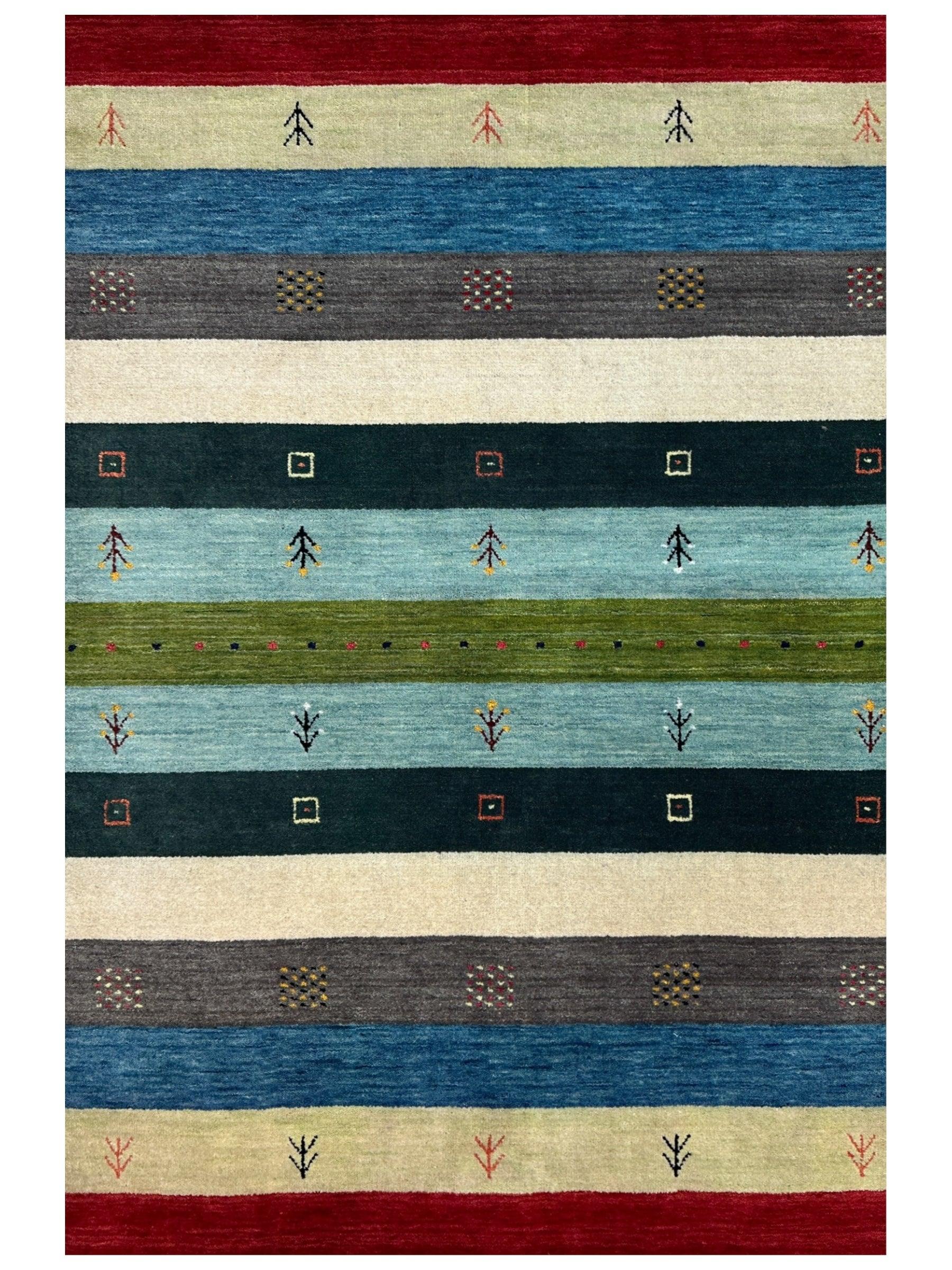Hand-loomed Indo-Gabbeh Rug 4’ x 5’9”