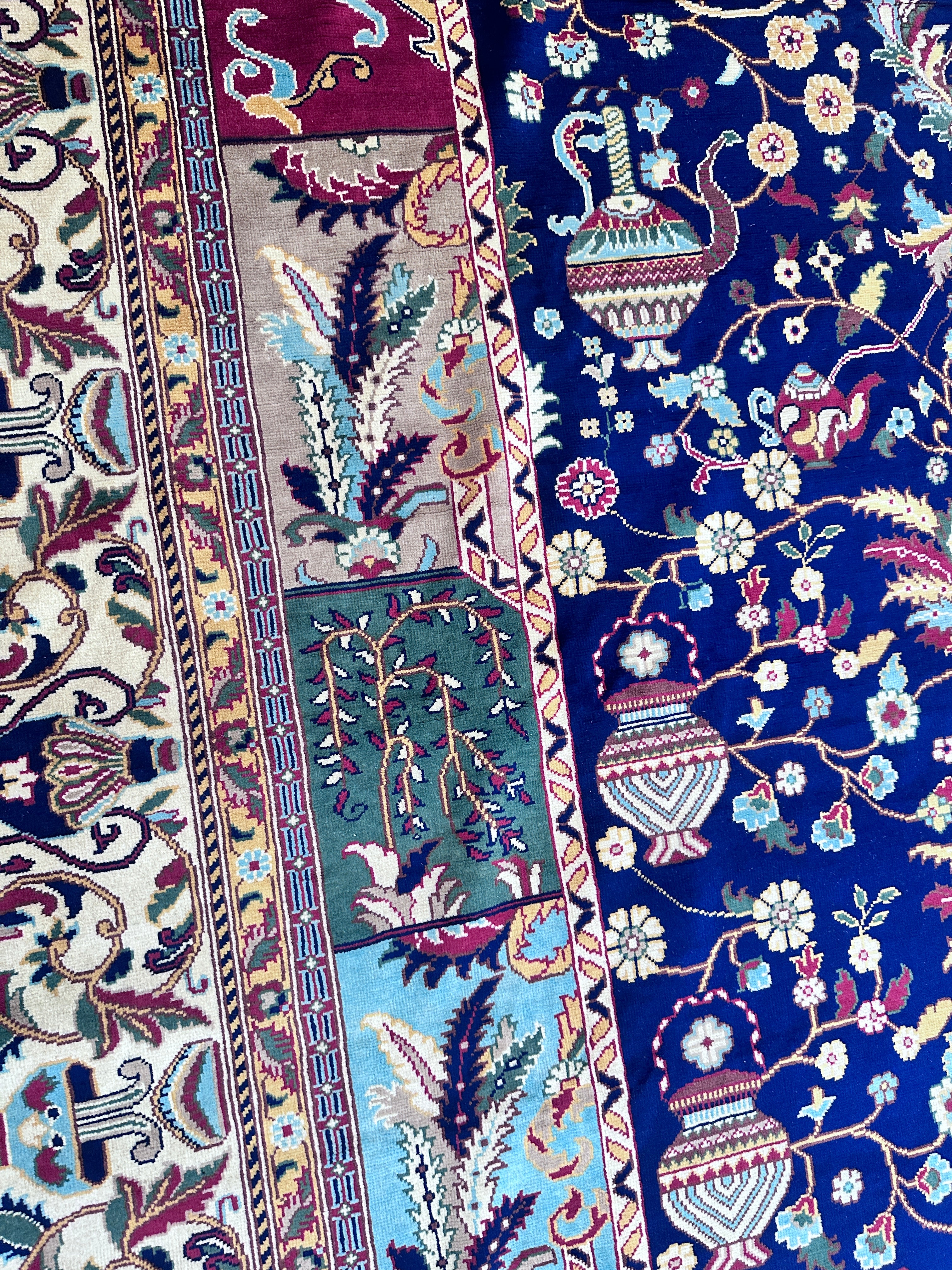 Hand-Knotted Afghani Vase Wool Rug – 10’0″  x  13’7″