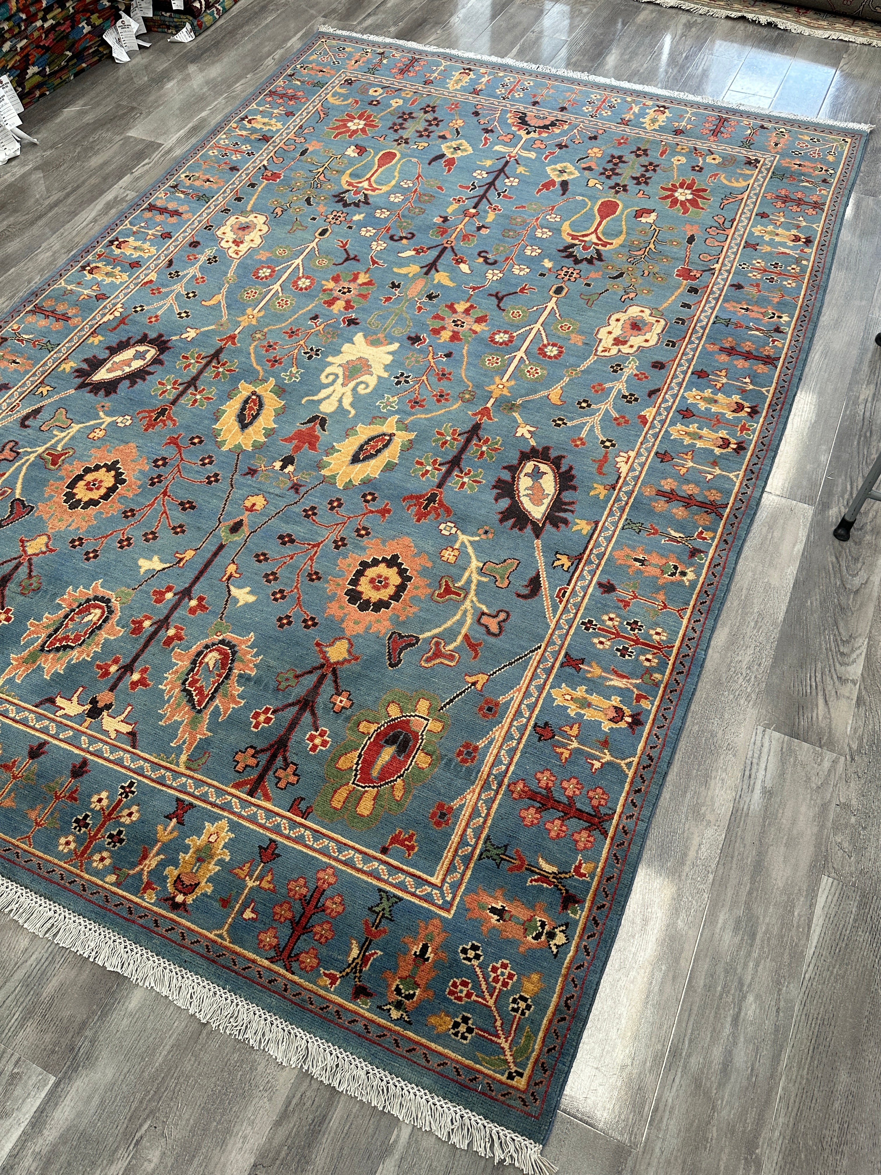 Hand-Knotted Afghani Kazak Tree of Life Wool Rug – 6’7″  x  9’11″