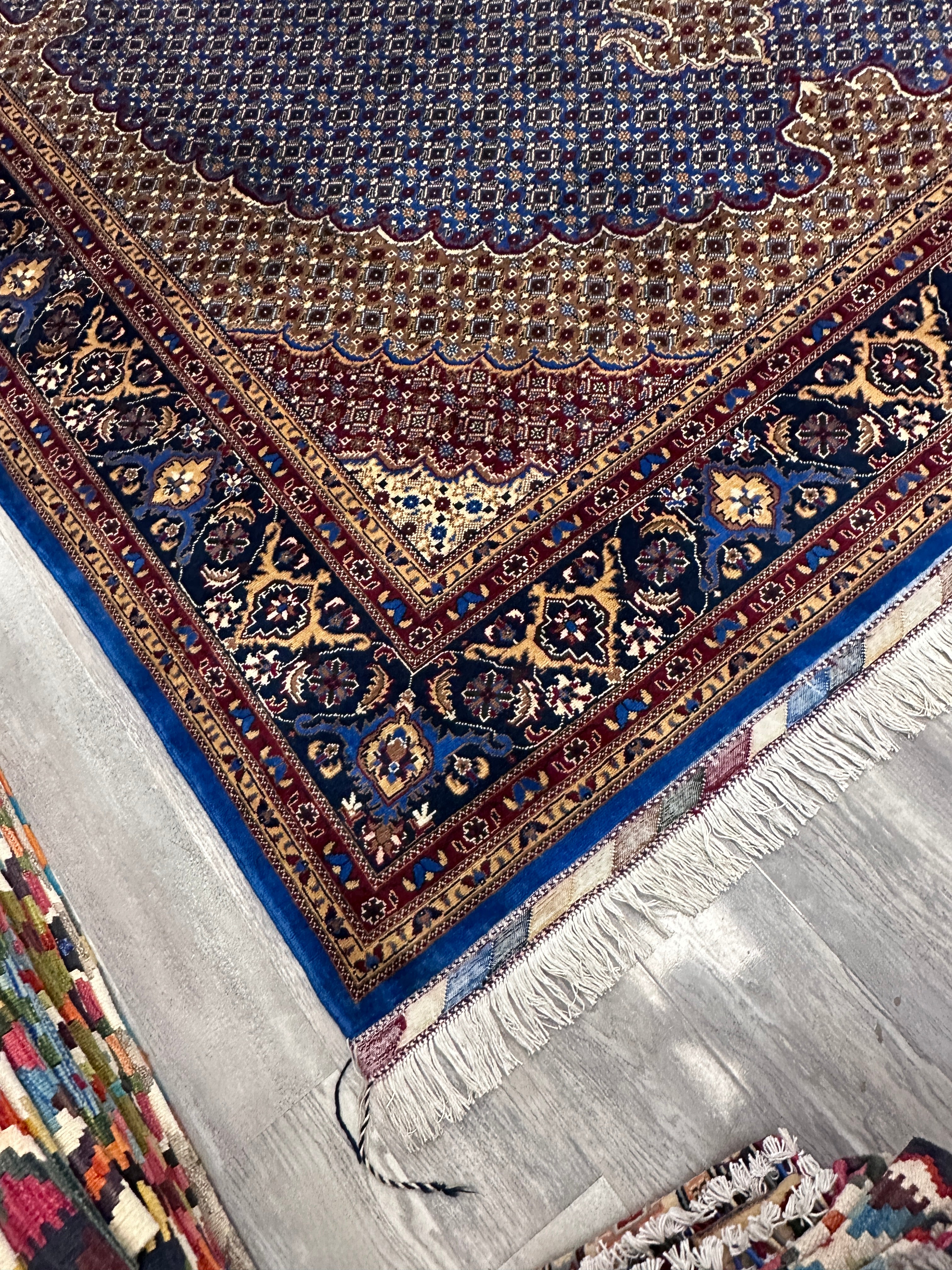 Hand-Knotted Afghani Tabriz Wool Rug | Mahi Fish Design | 9′ x 12′