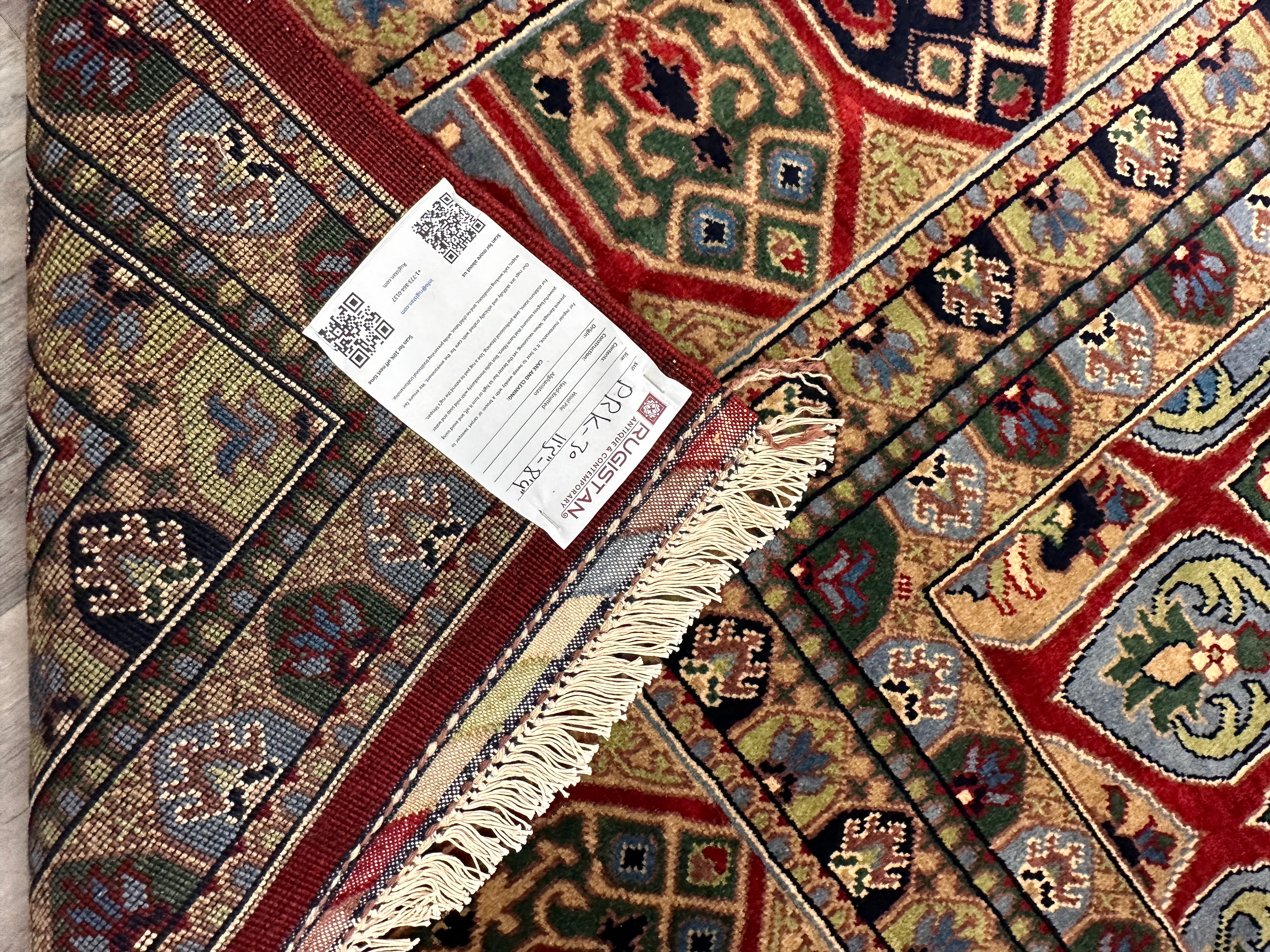Hand-Knotted Afghani Parak Wool Rug | Dome Design | 8′ x 12′
