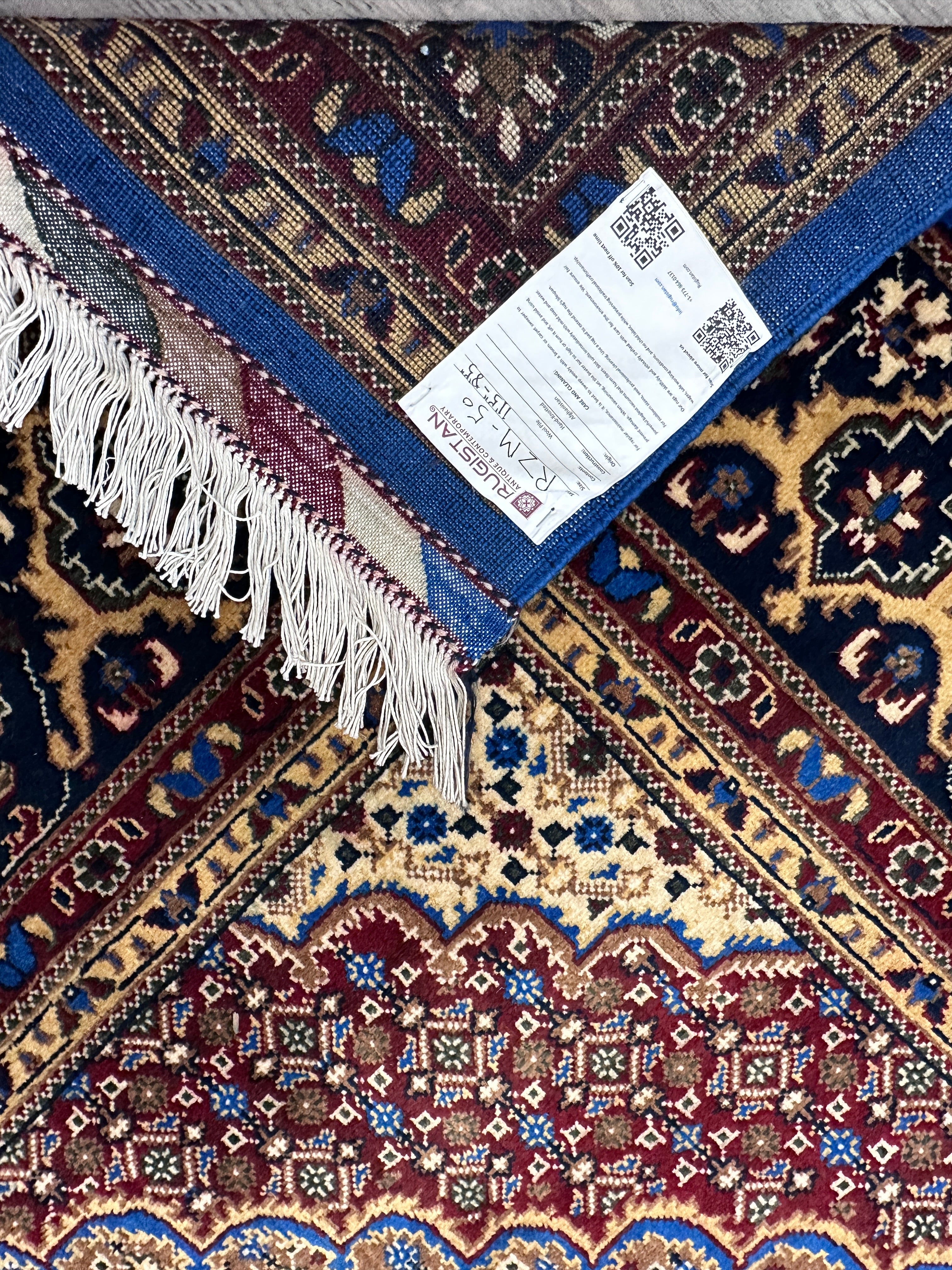 Hand-Knotted Afghani Tabriz Wool Rug | Mahi Fish Design | 9′ x 12′