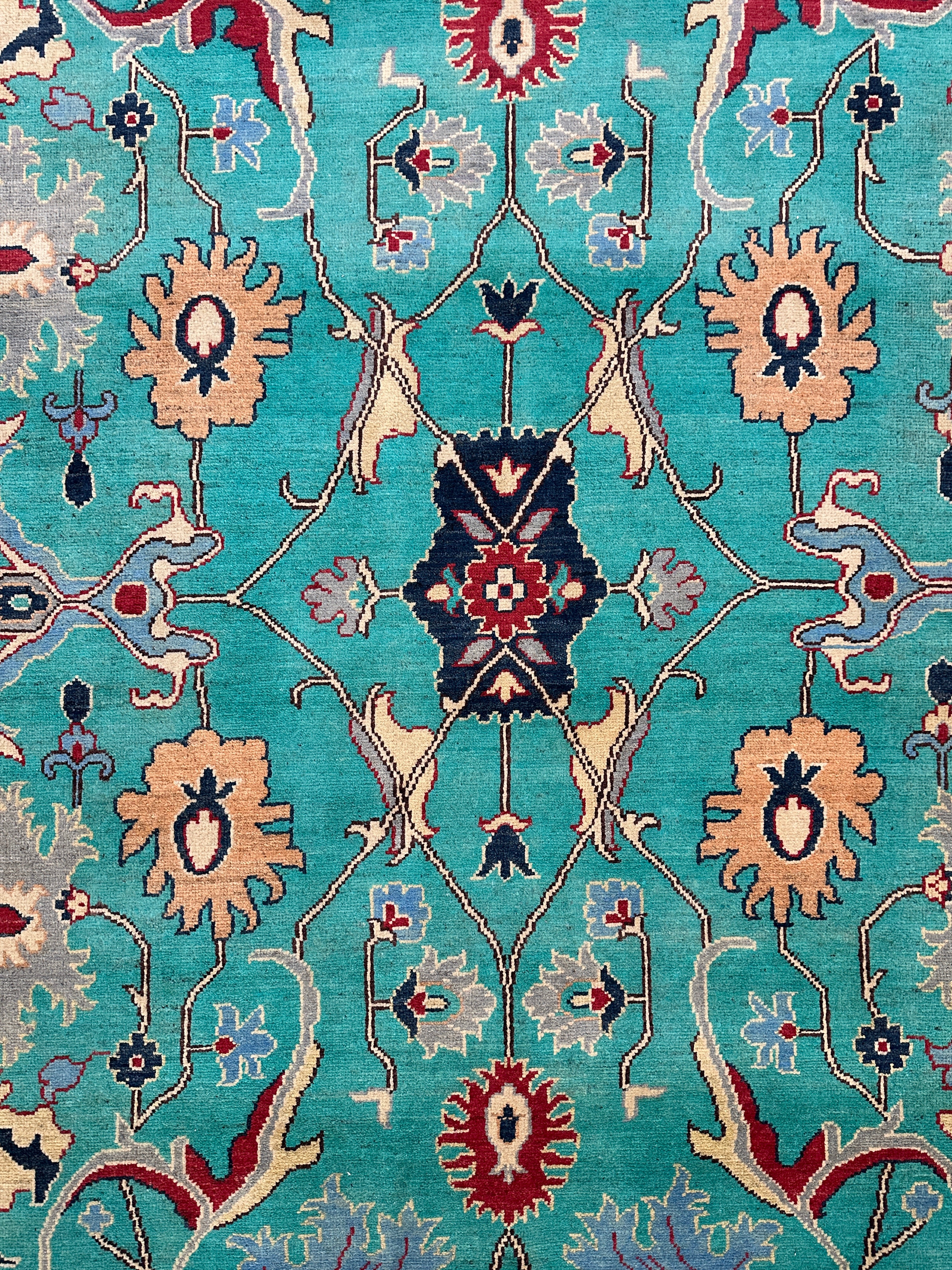 Hand-Knotted Afghani Super Kazak Wool Rug – 8’0″  x  9’11″