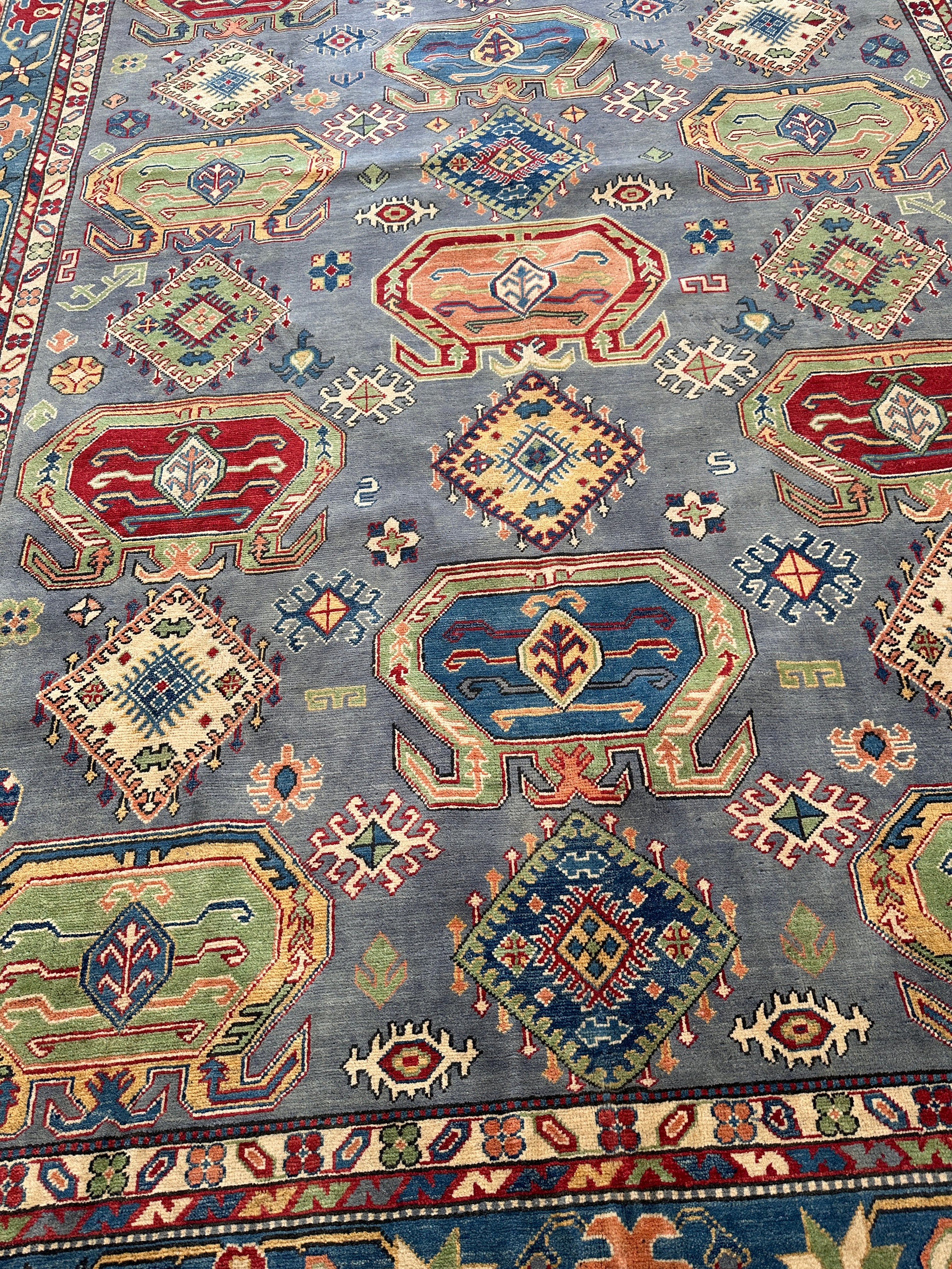 Hand-Knotted Afghan Kazak Wool Rug | Tribal | 8′3″ x 10′8″