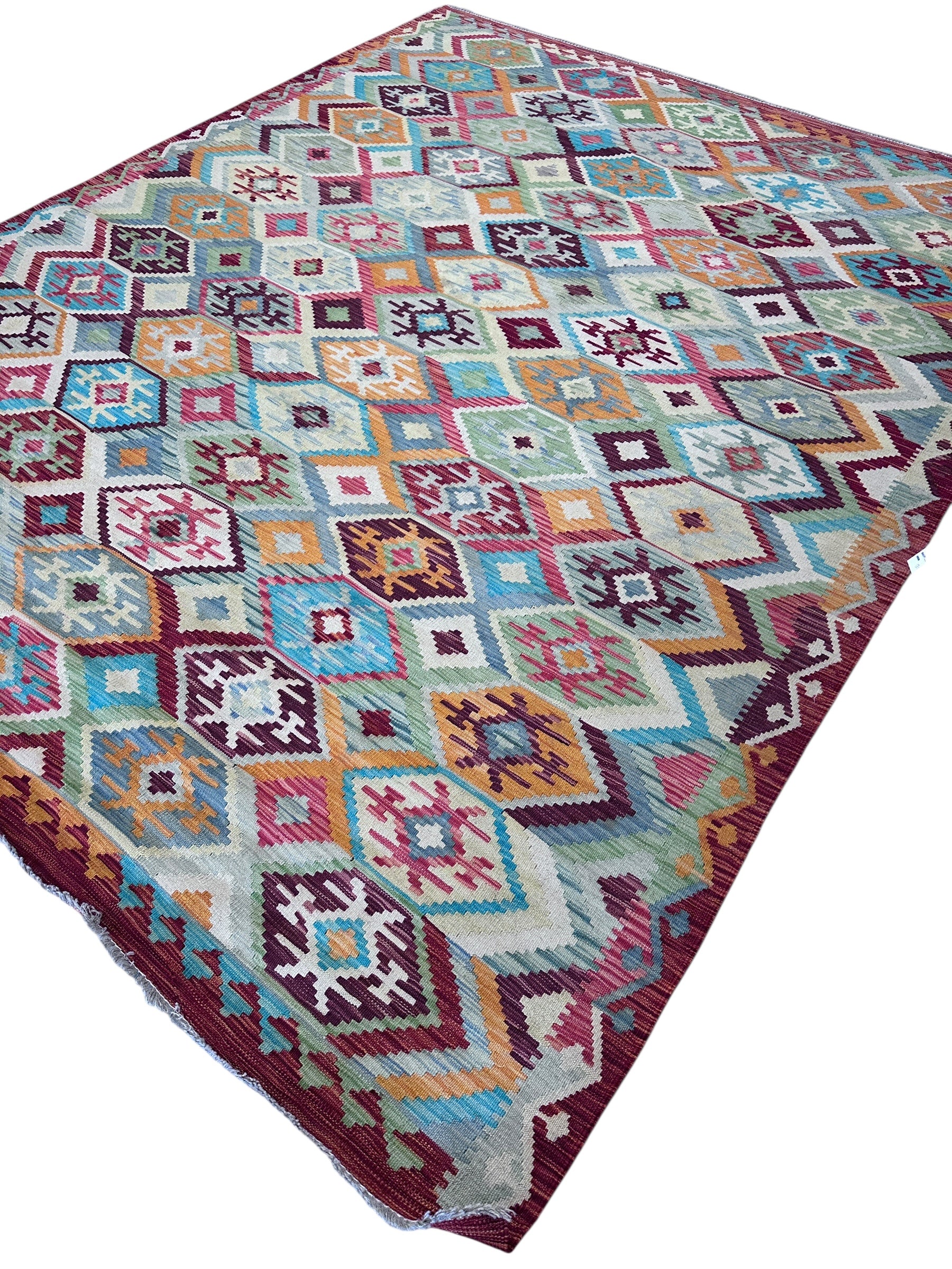 Hand-Woven Afghani Kilim Wool Rug 8'2" x 10'2"