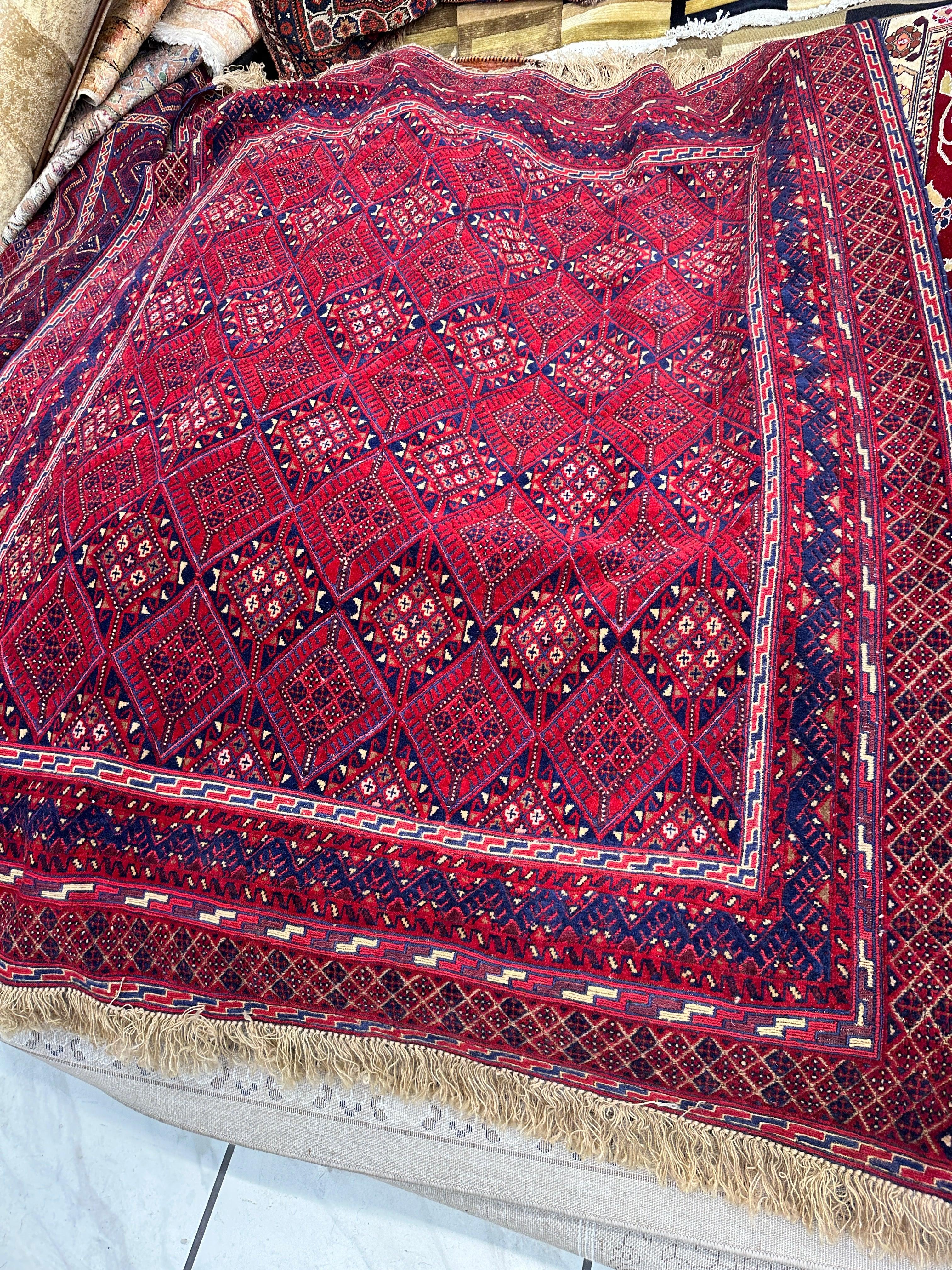 Hand-knotted Wool Afghani Nakhunak Rug 4’10” x 5’9”