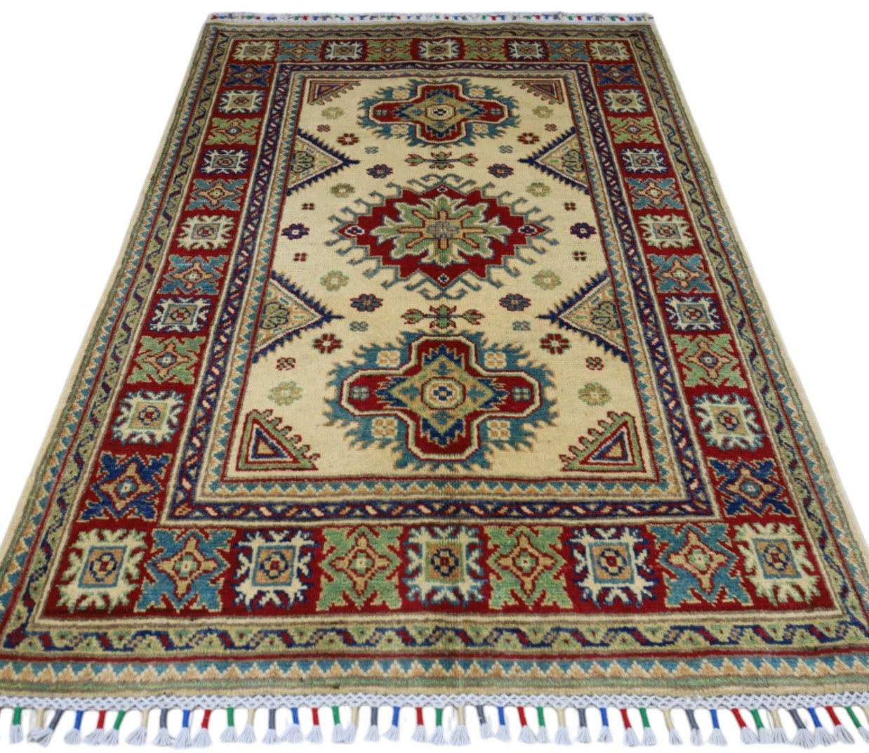 Hand-Knotted Afghani Kazak Wool Rug – 10’3″  x  13’9″