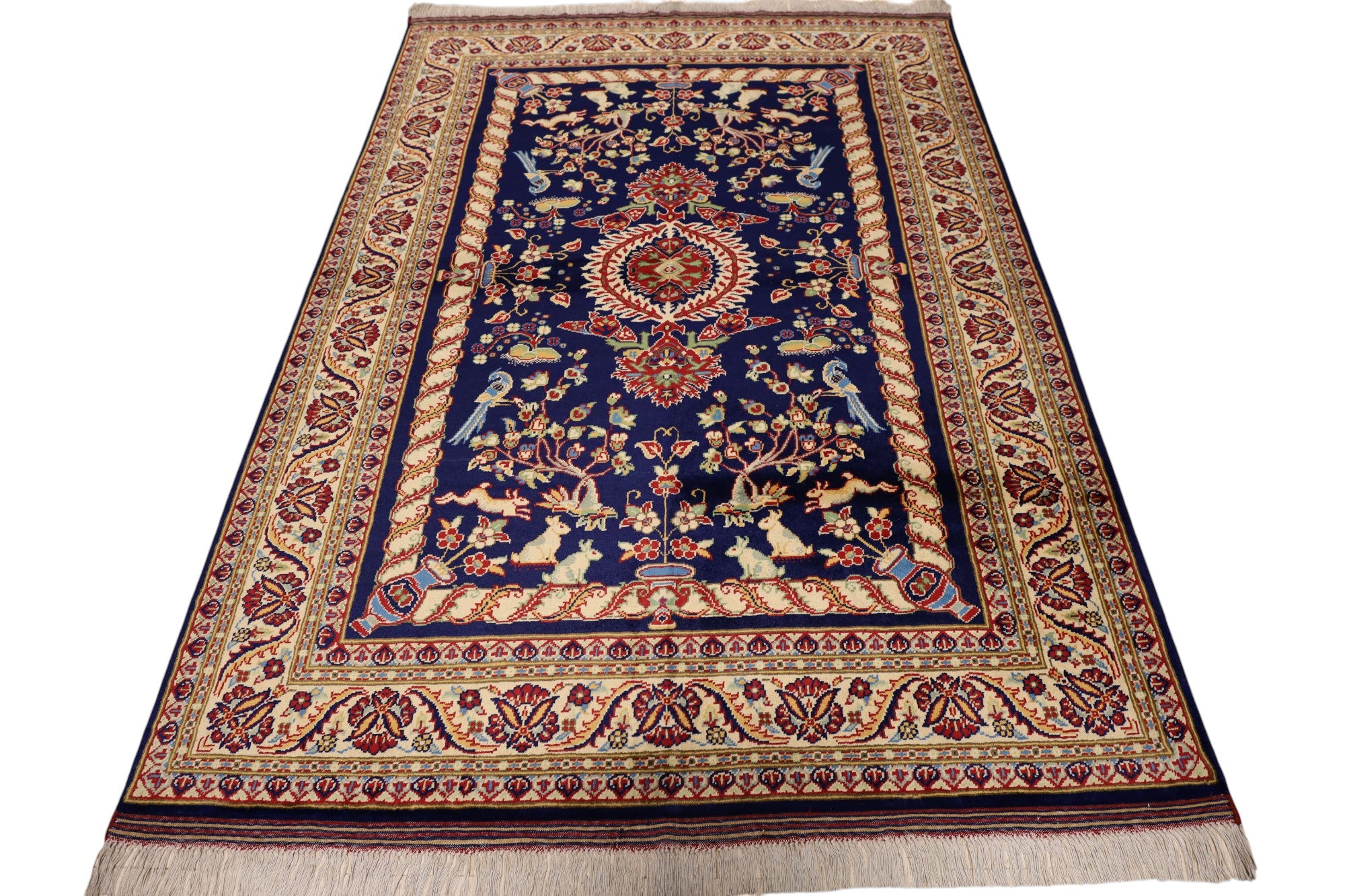 Hand-Knotted Afghani Trea of life Wool Rug – 5’0″  x  7’0″