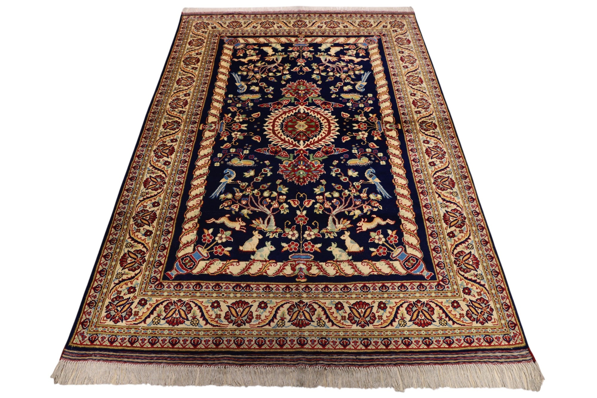 Hand-Knotted Afghani Trea of life Wool Rug – 5’0″  x  7’0″