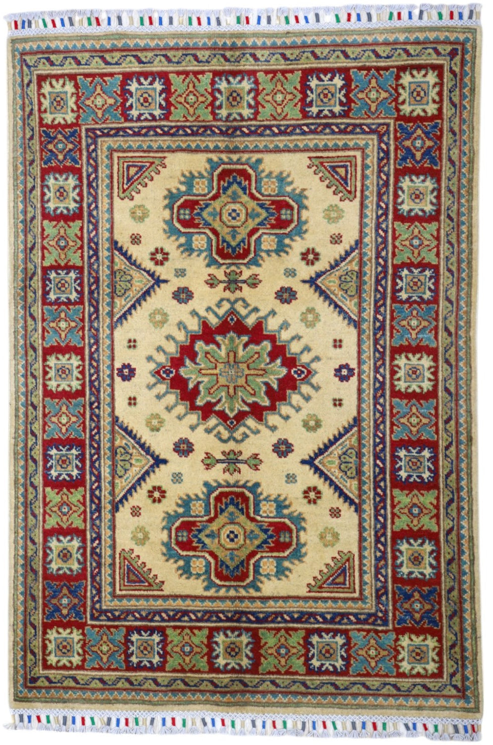 Hand-Knotted Afghani Kazak Wool Rug – 10’3″  x  13’9″