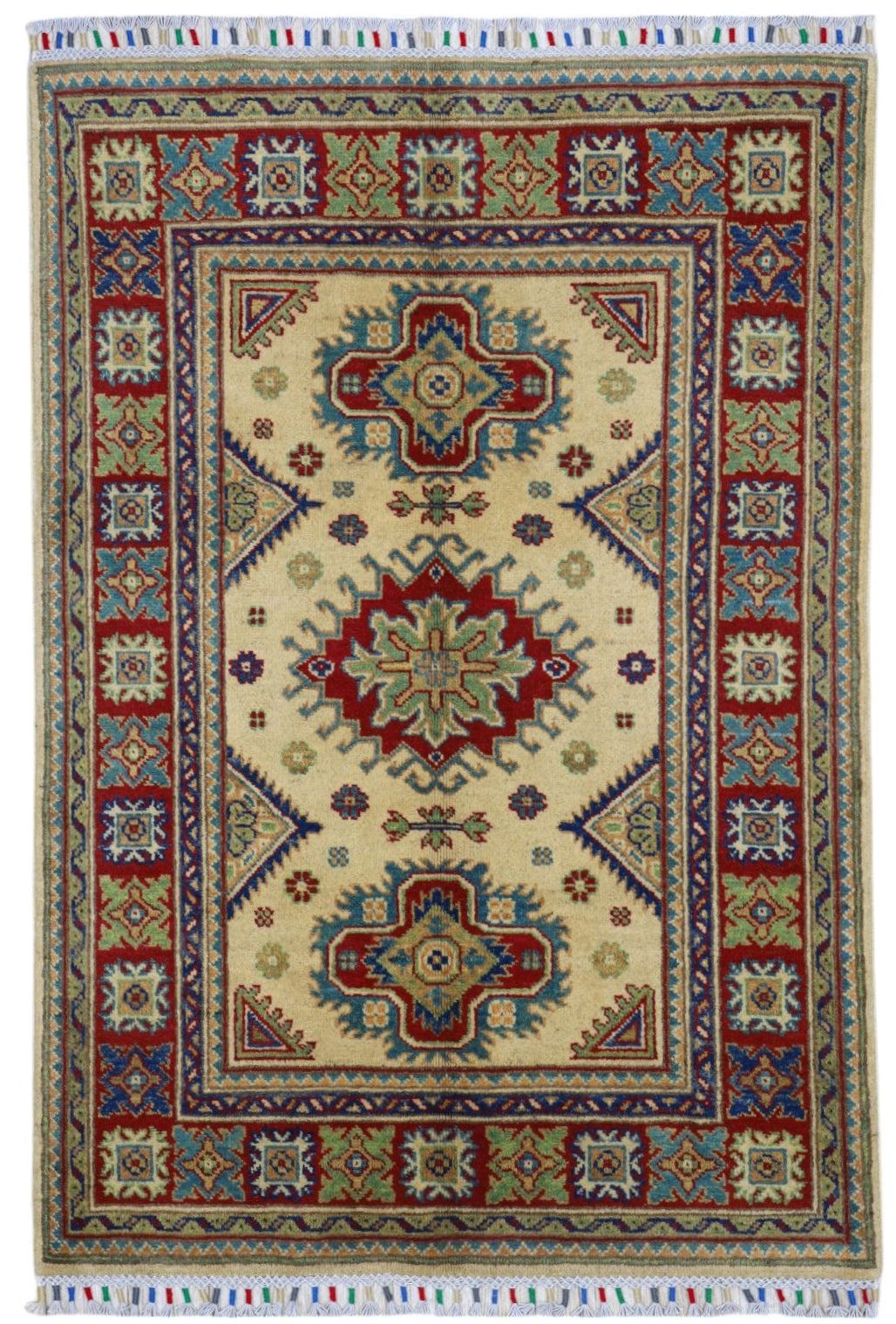 Hand-Knotted Afghani Kazak Wool Rug – 10’3″  x  13’9″
