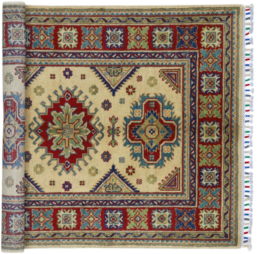Hand-Knotted Afghani Kazak Wool Rug – 10’3″  x  13’9″