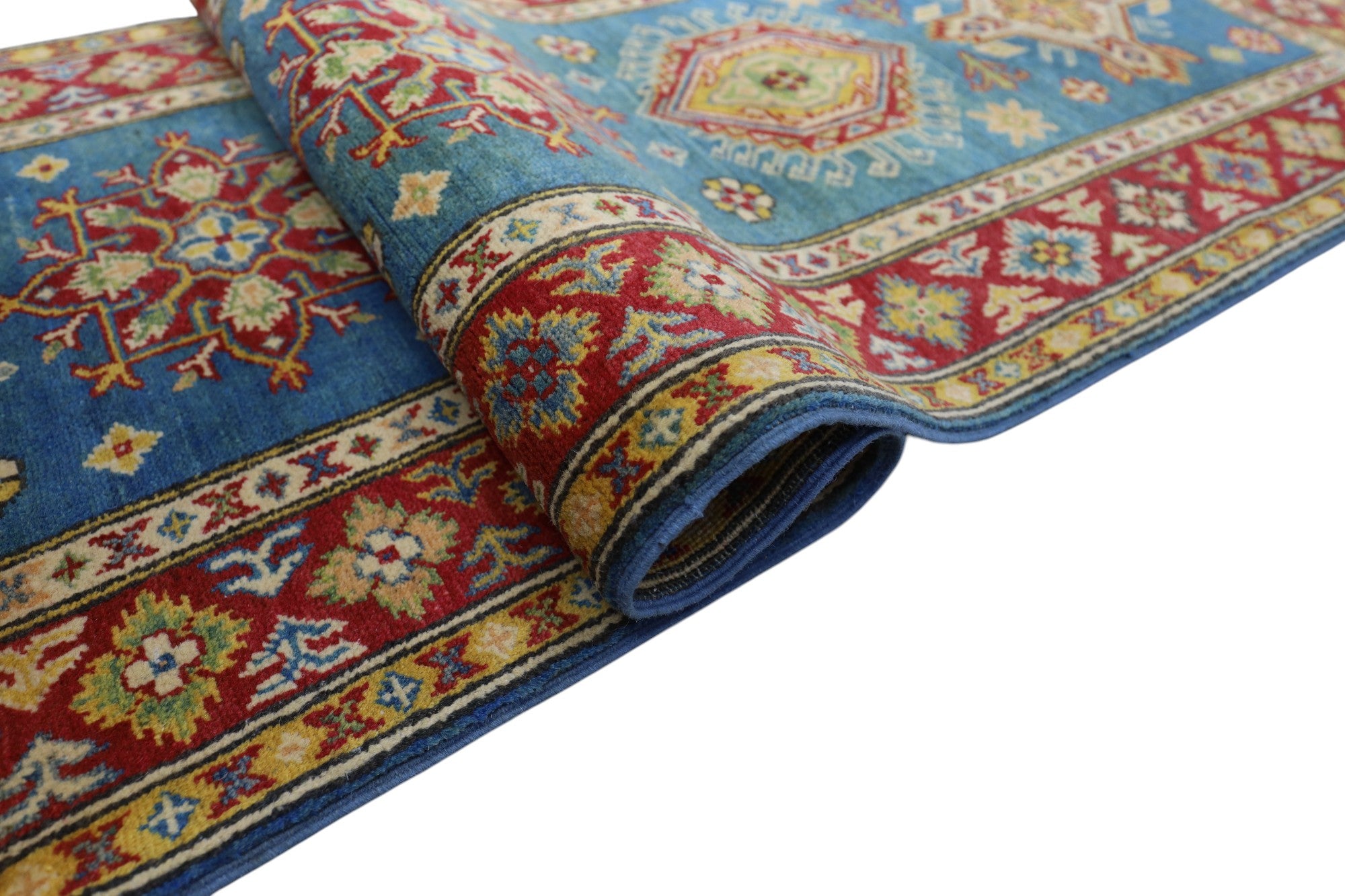 Hand-Knotted Afghani Kazak Wool Rug – 2’7″  x  9’3″