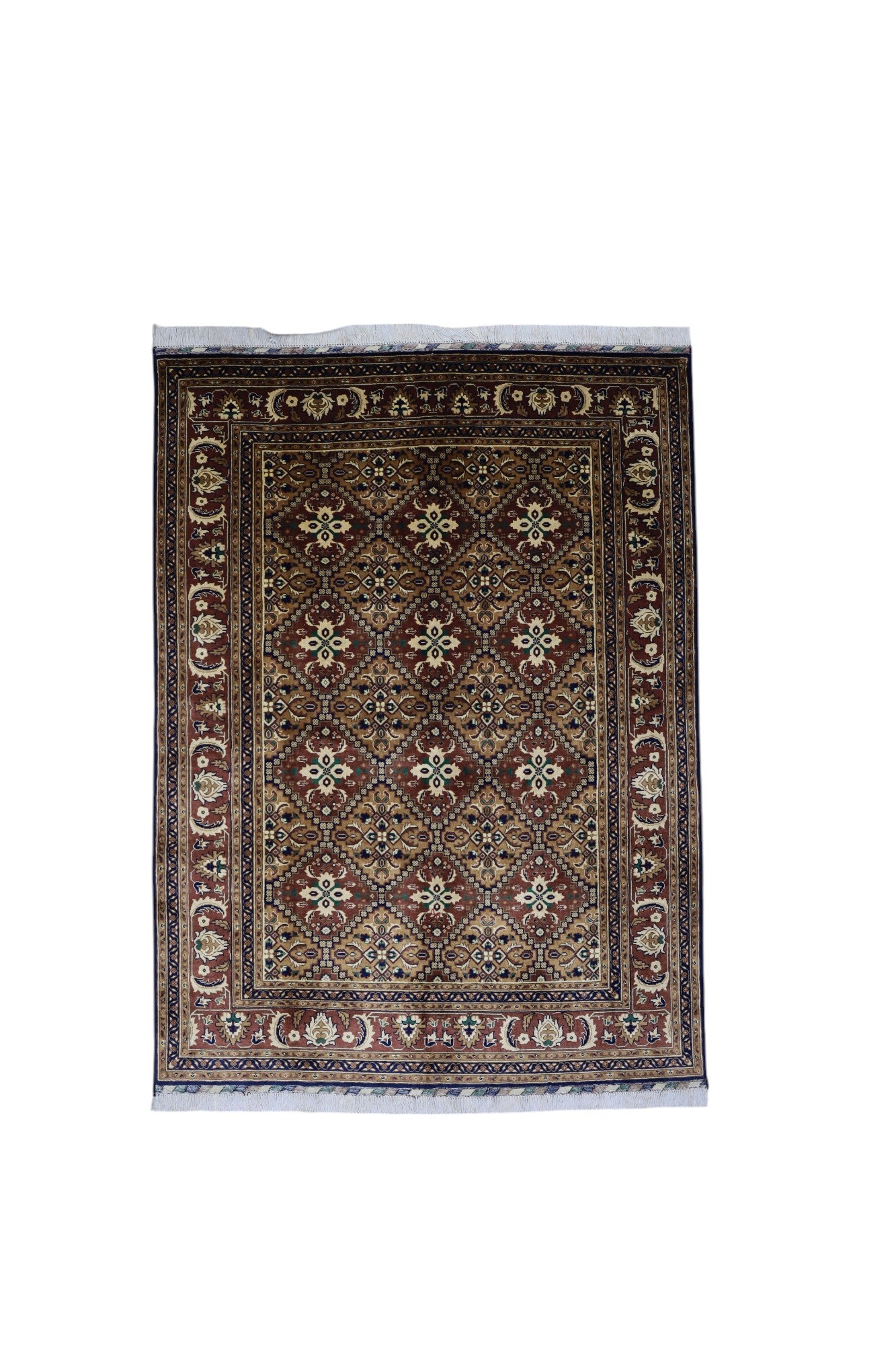 Hand-Knotted Afghani Yusufi Wool Rug – 5’8″  x  7’7″