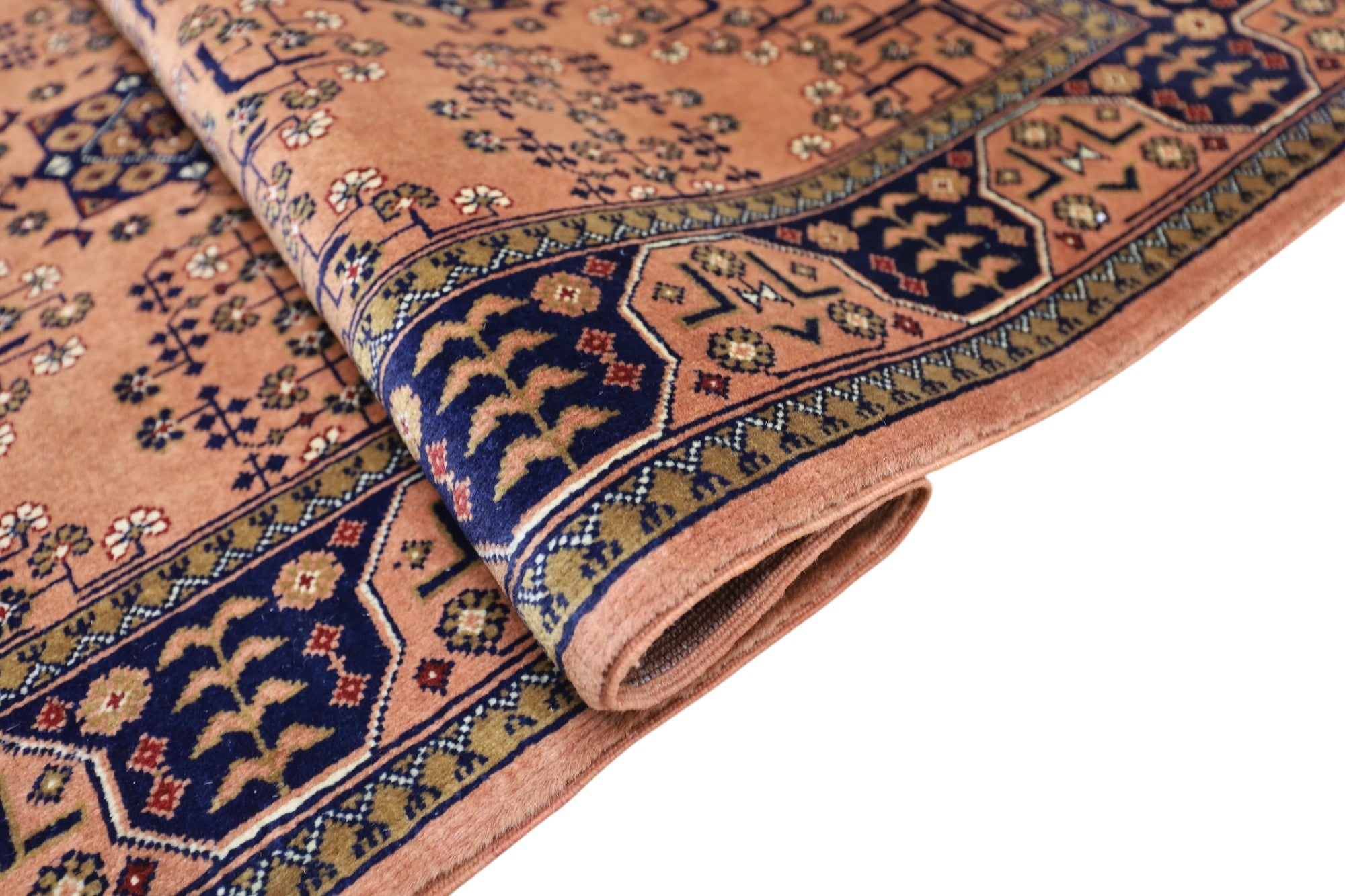 Hand-Knotted Afghani Bukhara Wool Rug – 3’5″  x  4’9″