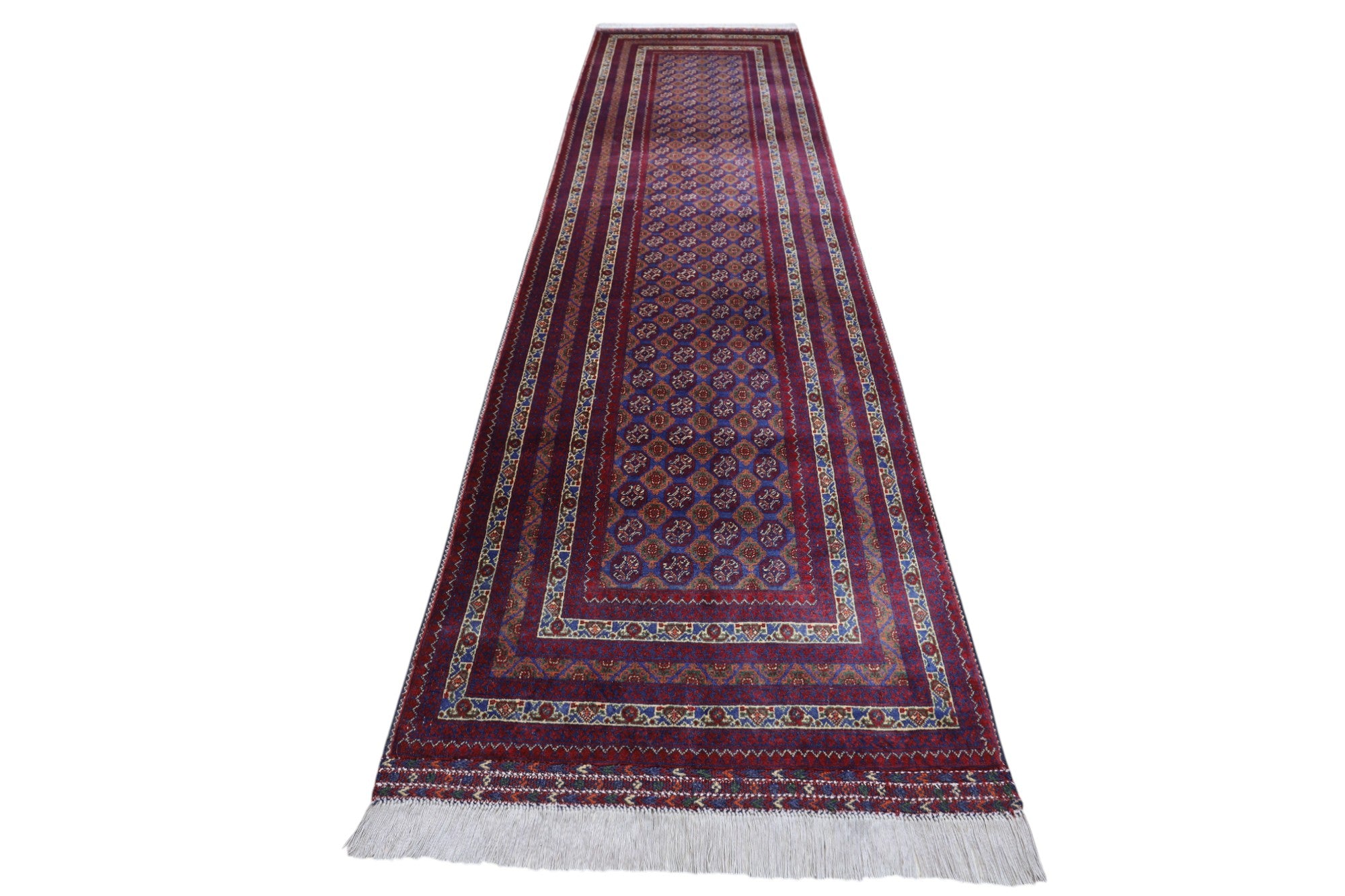 Hand-Knotted Afghani Khawja Rushna Wool Rug – 2’11″  x  9’4″