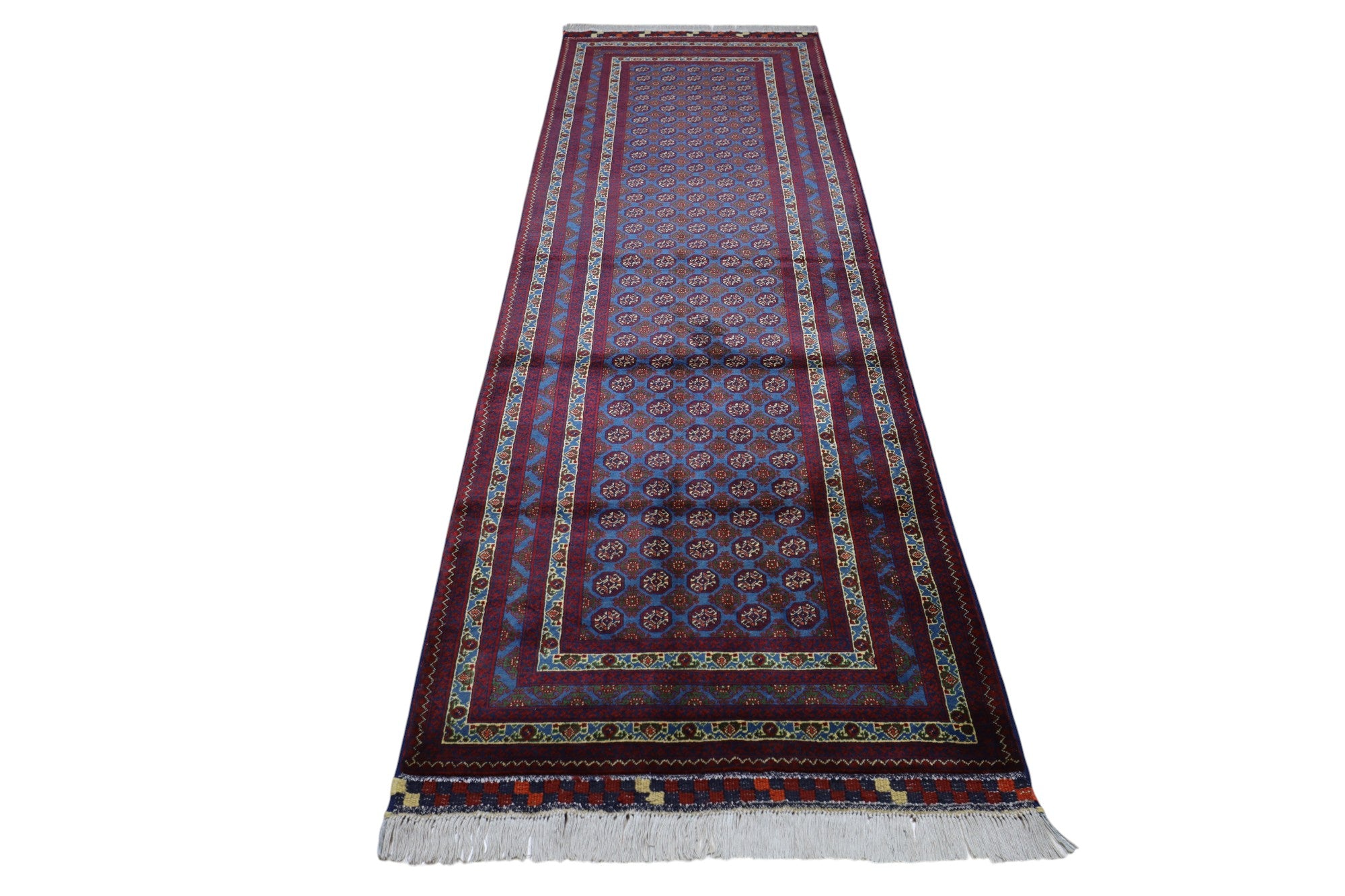 Hand-Knotted Afghani Khawja Rushna Wool Rug – 3’0″  x  9’9″
