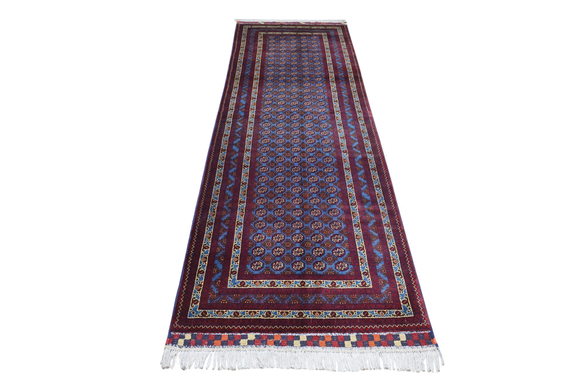 Hand-Knotted Afghani Khawja Rushna Wool Rug – 3’0″  x  9’9″