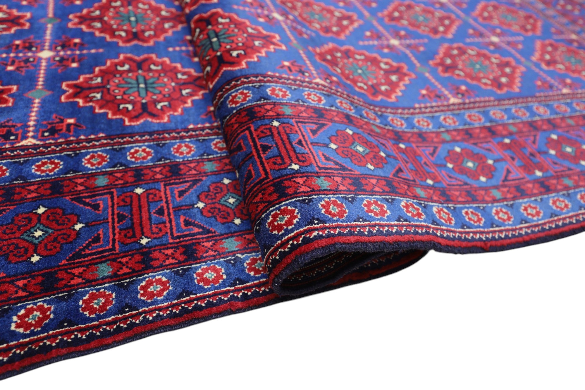 Hand-Knotted Afghani Sareqi Wool Rug – 6’8″  x  9’4″