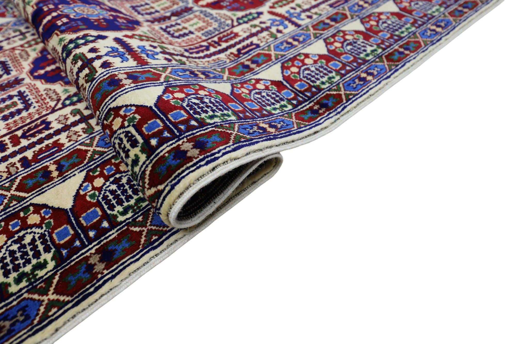 Hand-Knotted Afghani Gandom Wool Rug – 3’1″  x  13’1″