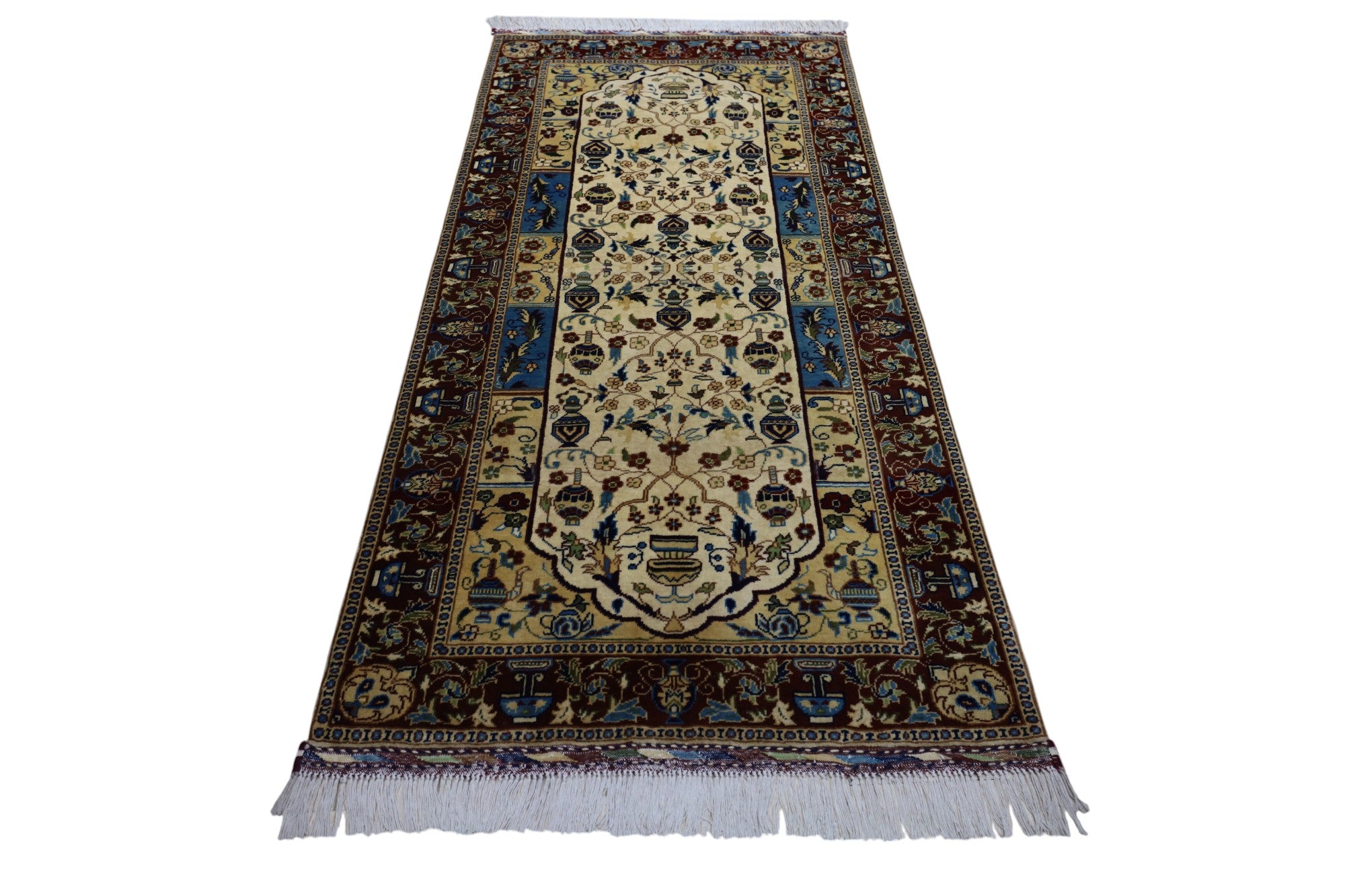 Hand-Knotted Afghani Vase Wool Rug – 3’1″  x  6’2″