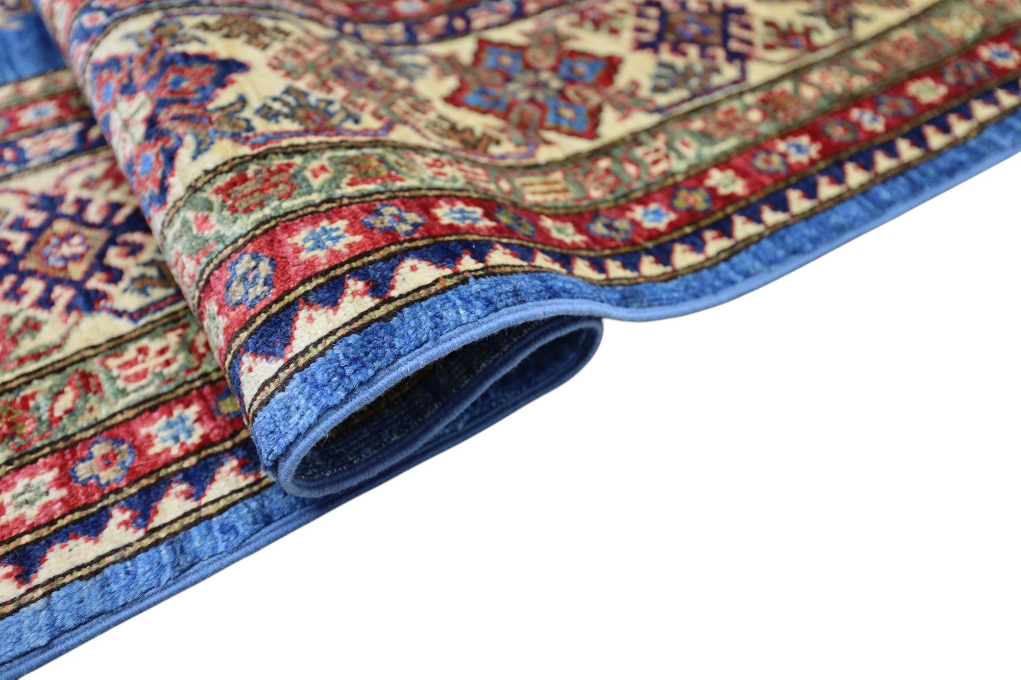 Hand-Knotted Afghani Kazak Wool Rug – 8’0″  x  10’4″