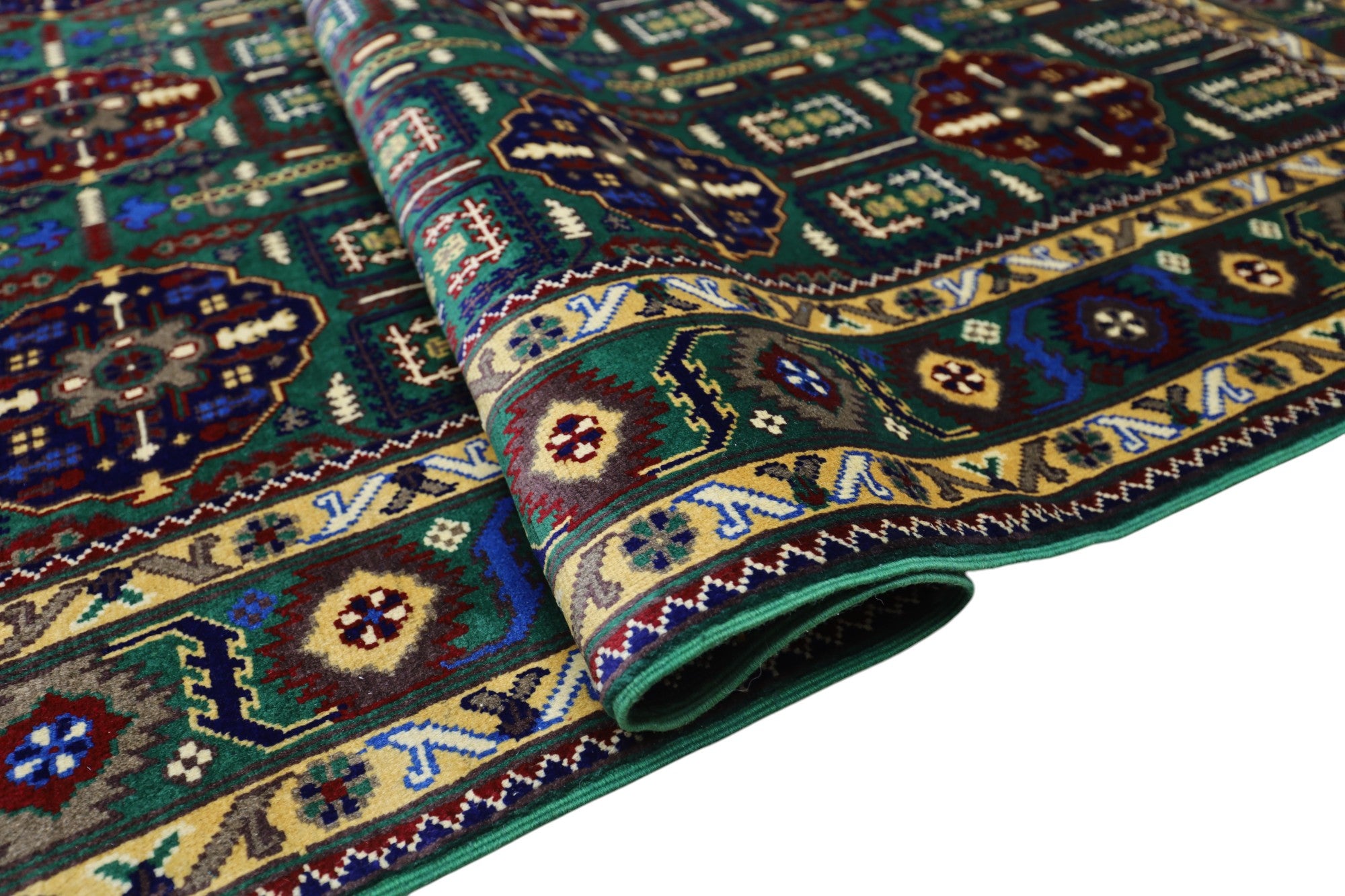 Hand-Knotted Afghani Gandom Wool Rug – 4’11″  x  6’9″