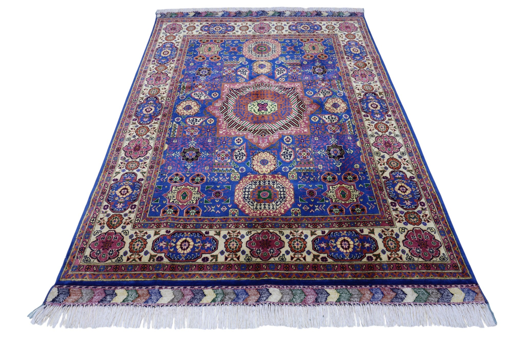 Hand-Knotted Afghani Mamluk Wool Rug – 5’0″  x  7’2″
