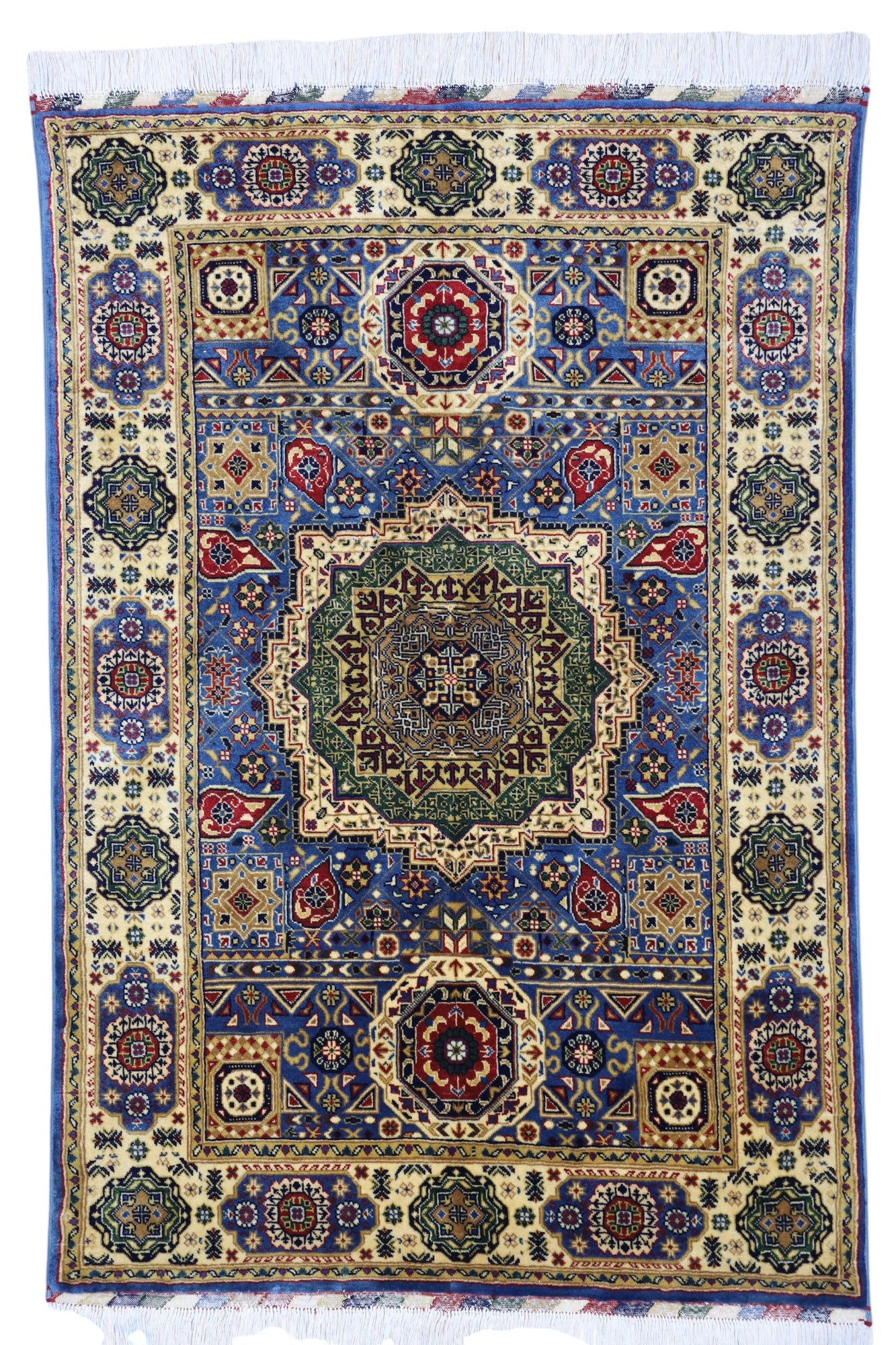 Hand-Knotted Afghani Mamluk Wool Rug – 3’6″  x  5’0″