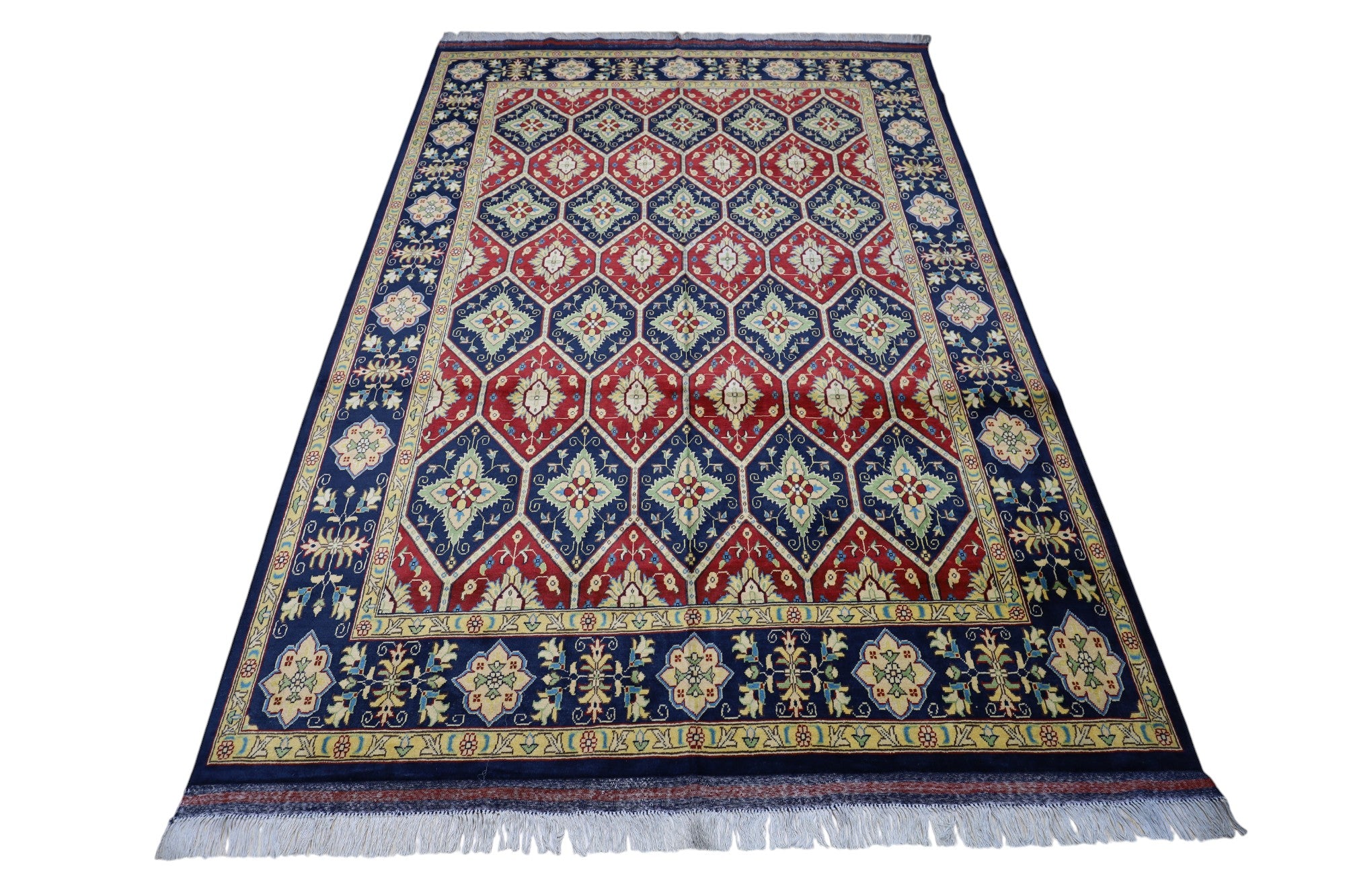Hand-Knotted Afghani Kashi Wool Rug – 6’8″  x  9’4″