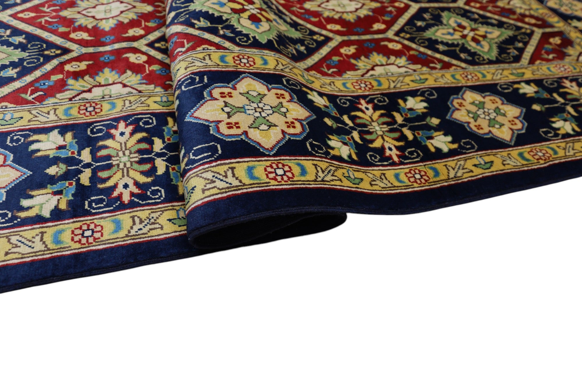 Hand-Knotted Afghani Kashi Wool Rug – 6’8″  x  9’4″