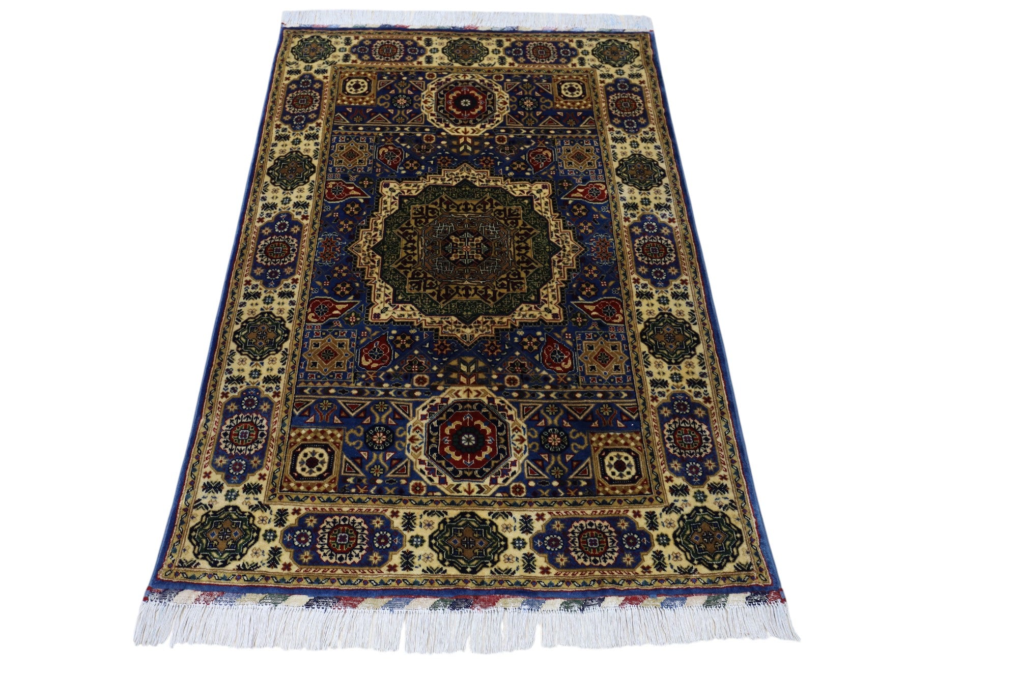 Hand-Knotted Afghani Mamluk Wool Rug – 3’6″  x  5’0″