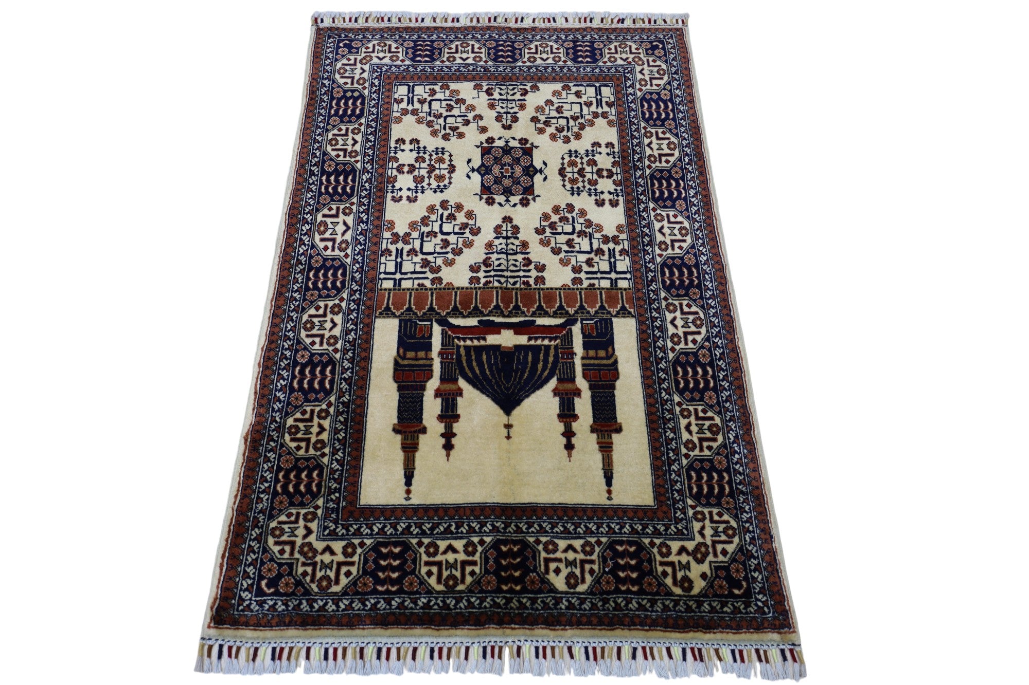 Hand-Knotted Afghani Wool Prayer Rug – 2’9″  x  4’2″