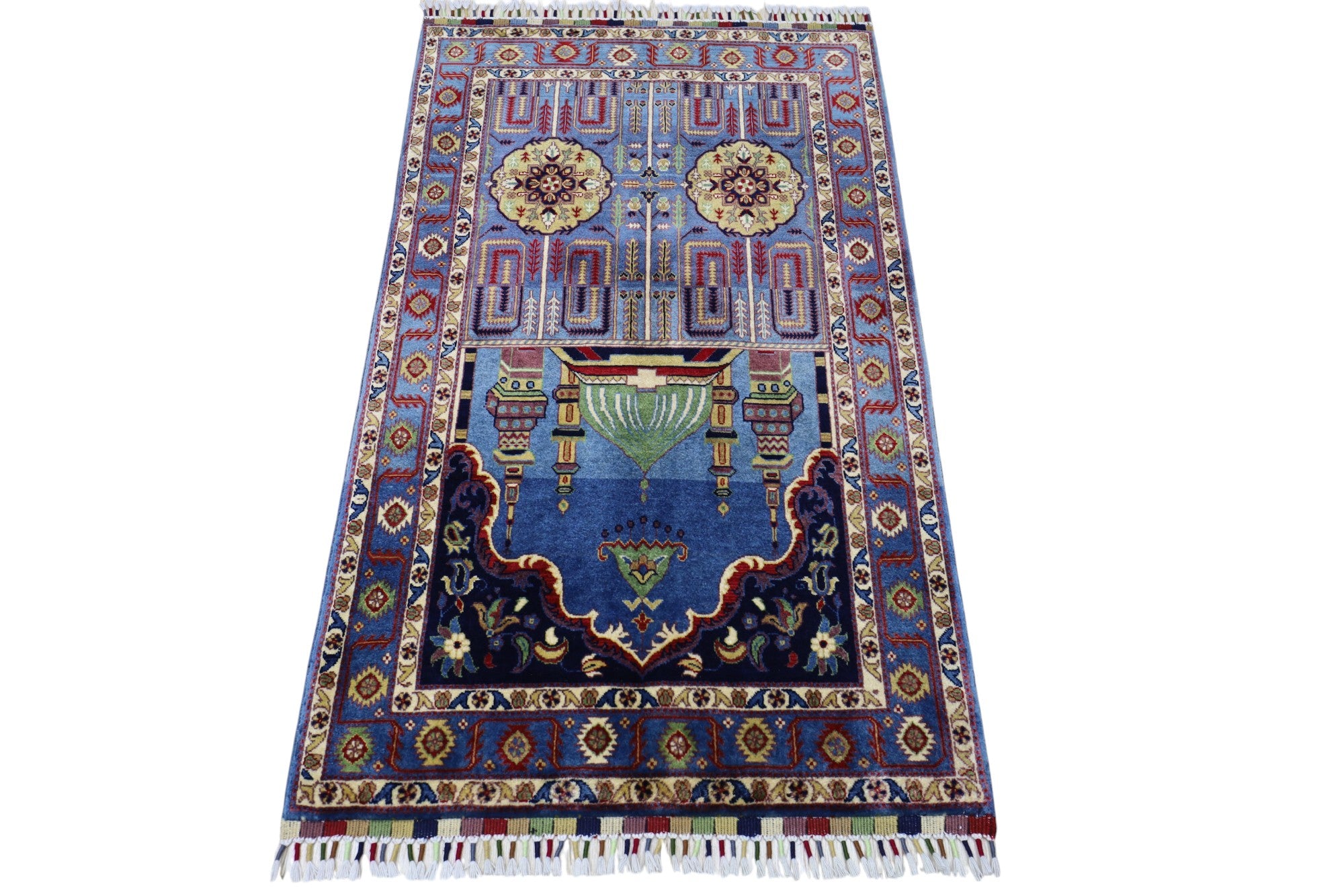 Hand-Knotted Afghani Wool Prayer Rug – 2’7″  x  4’4″